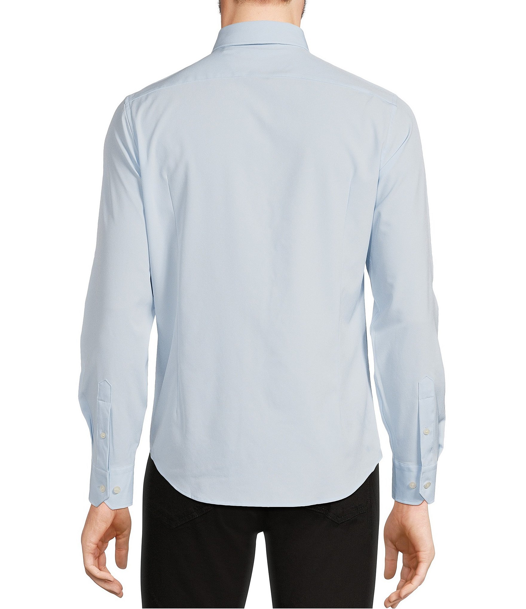 Murano Slim Fit Solid Performance Stretch Long Sleeve Woven Shirt