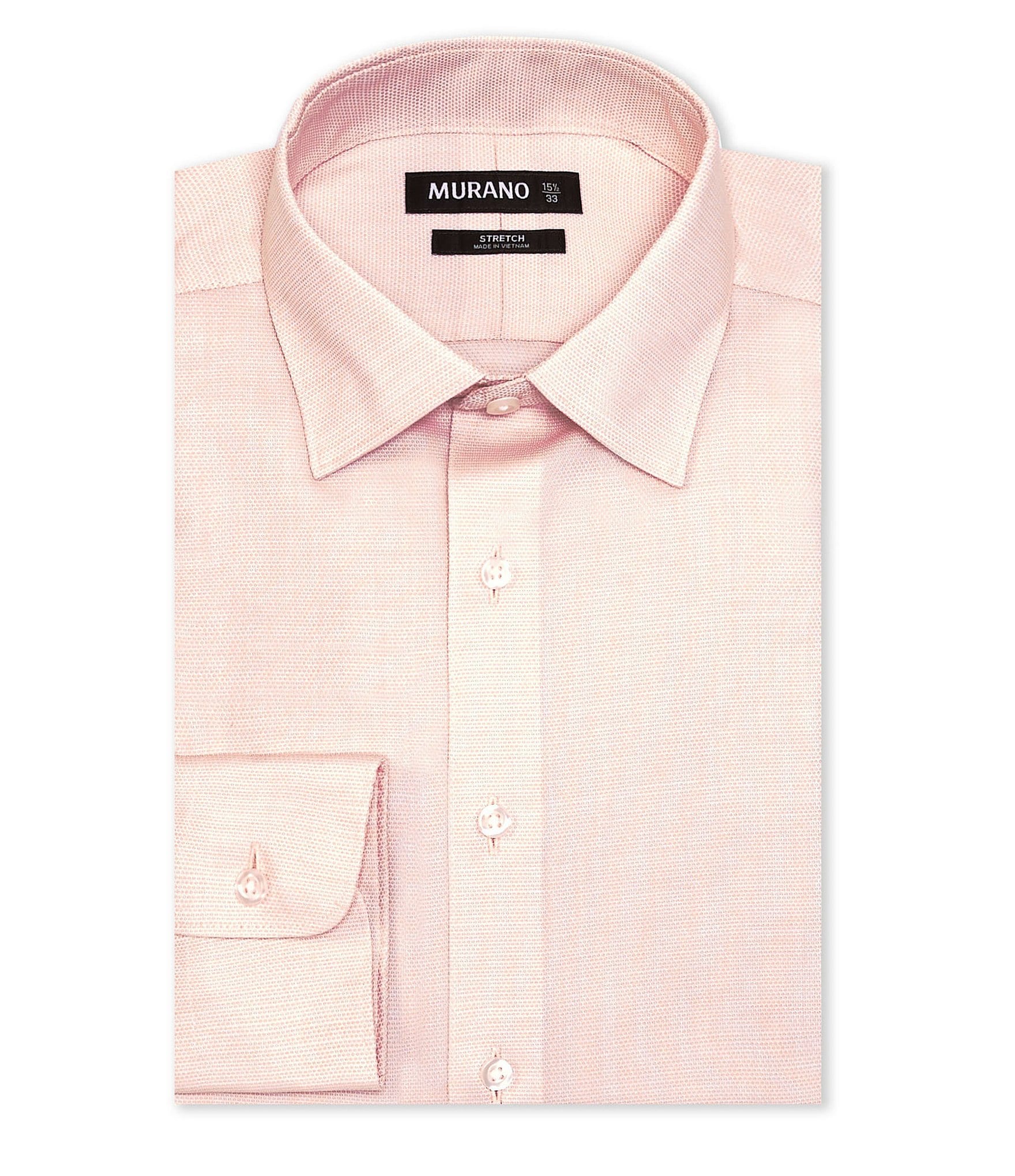 Murano Slim Fit Spread Collar Bubble-Textured Stretch Dobby Dress Shirt ...
