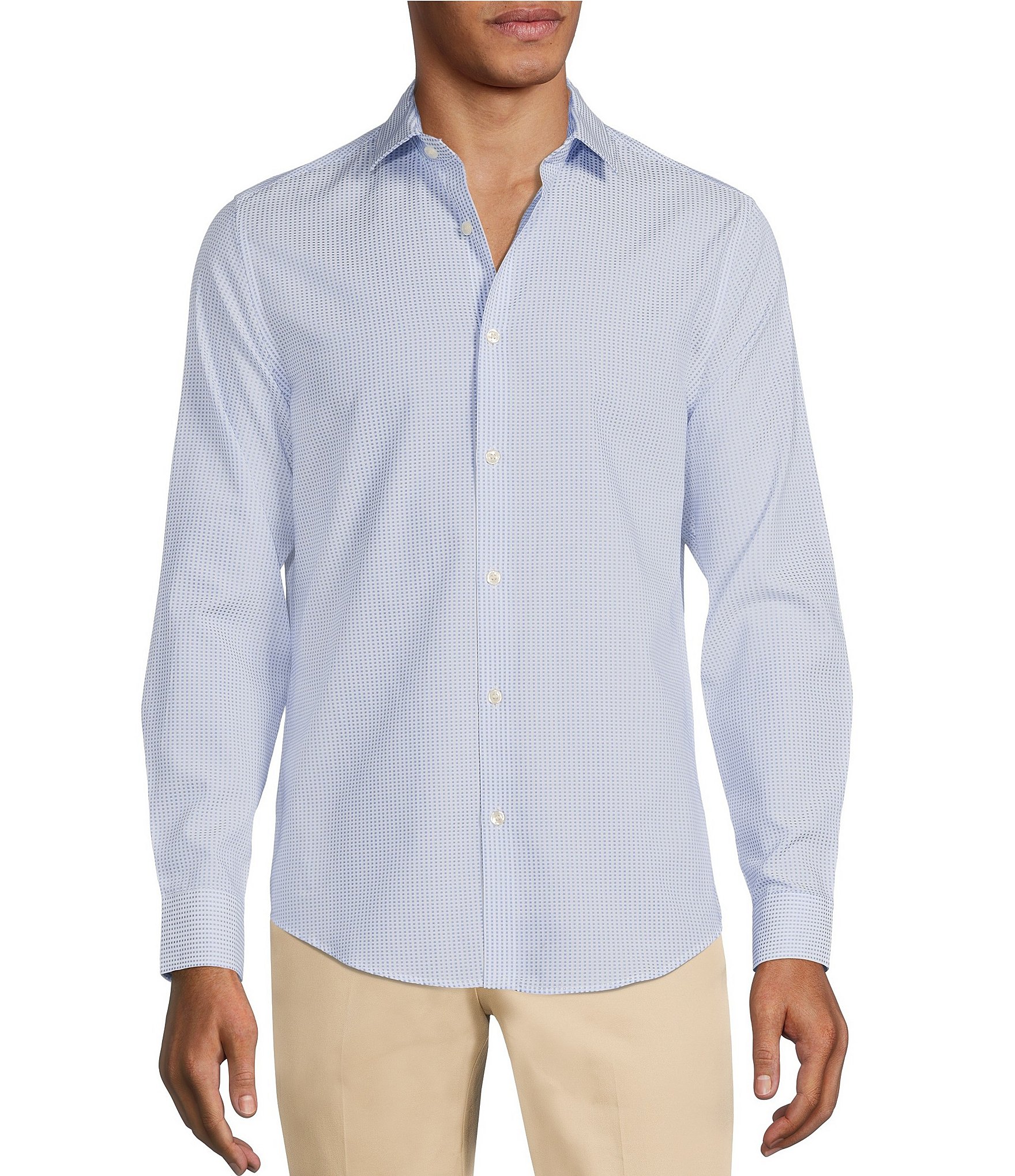 Murano Slim Fit Square Jacquard Long Sleeve Shirt | Dillard's