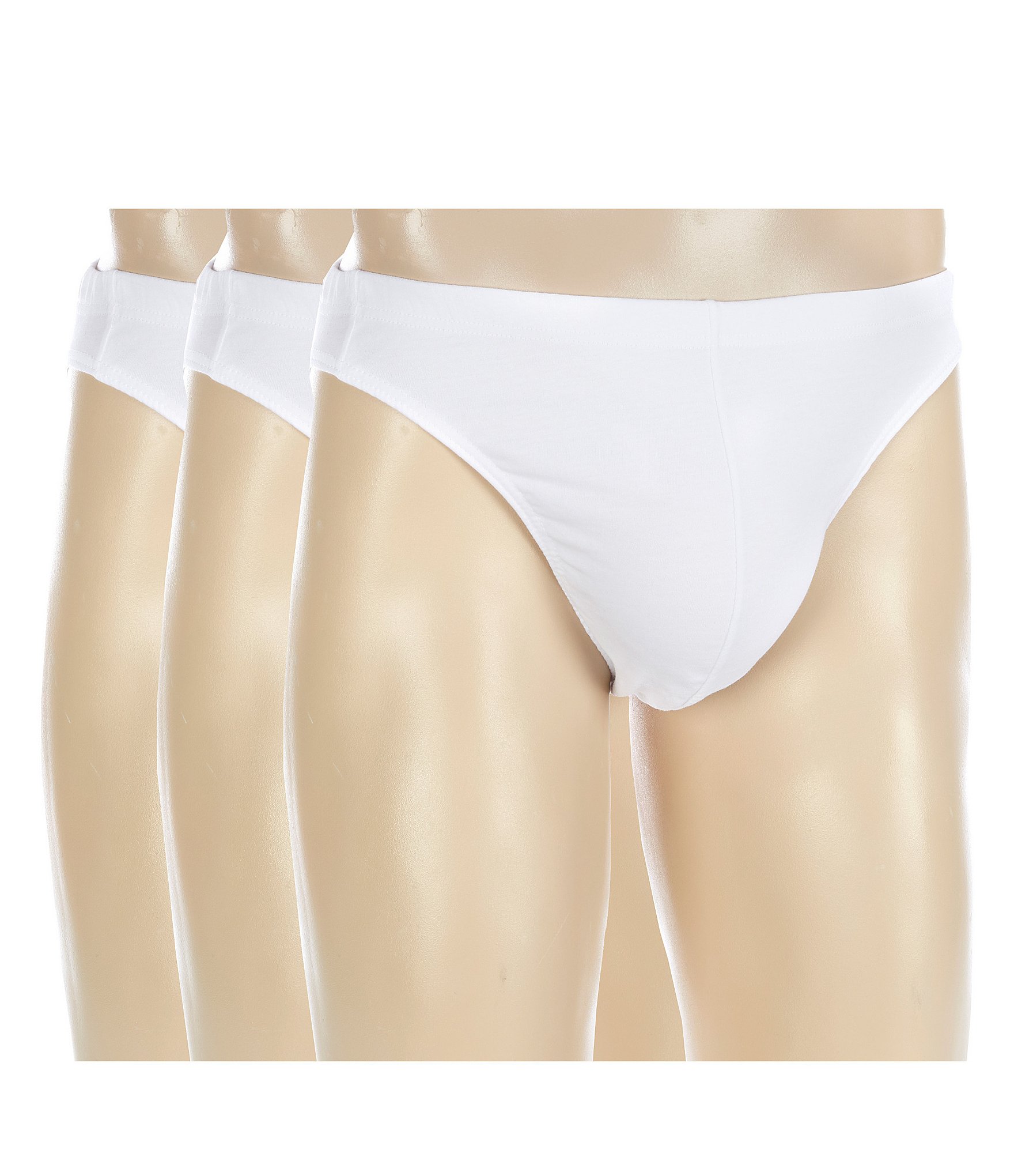 Low-rise Bikini Briefs in off-white with ivory embroidery - La