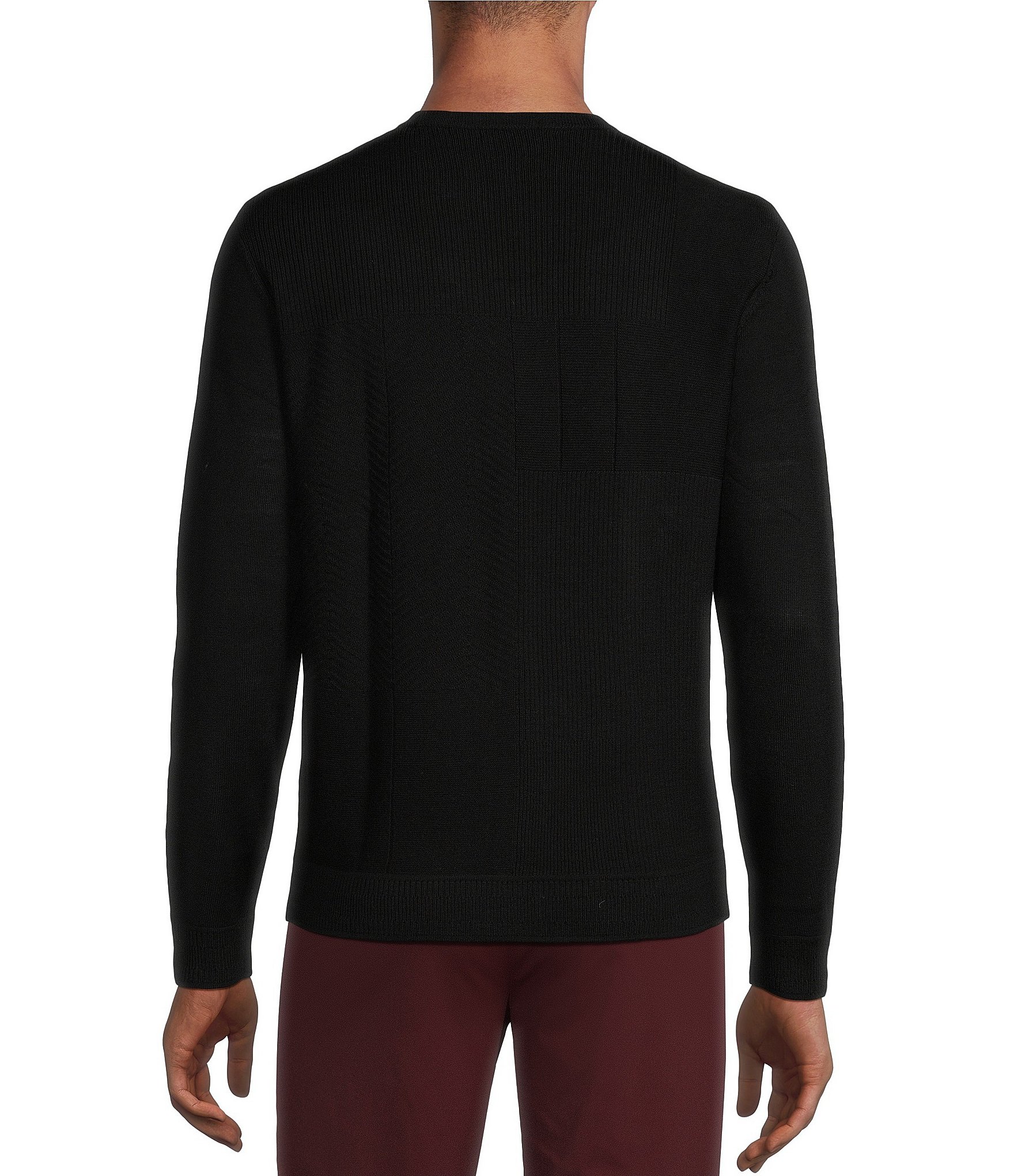 Murano Solid Performance Textured Crew Neck Sweater