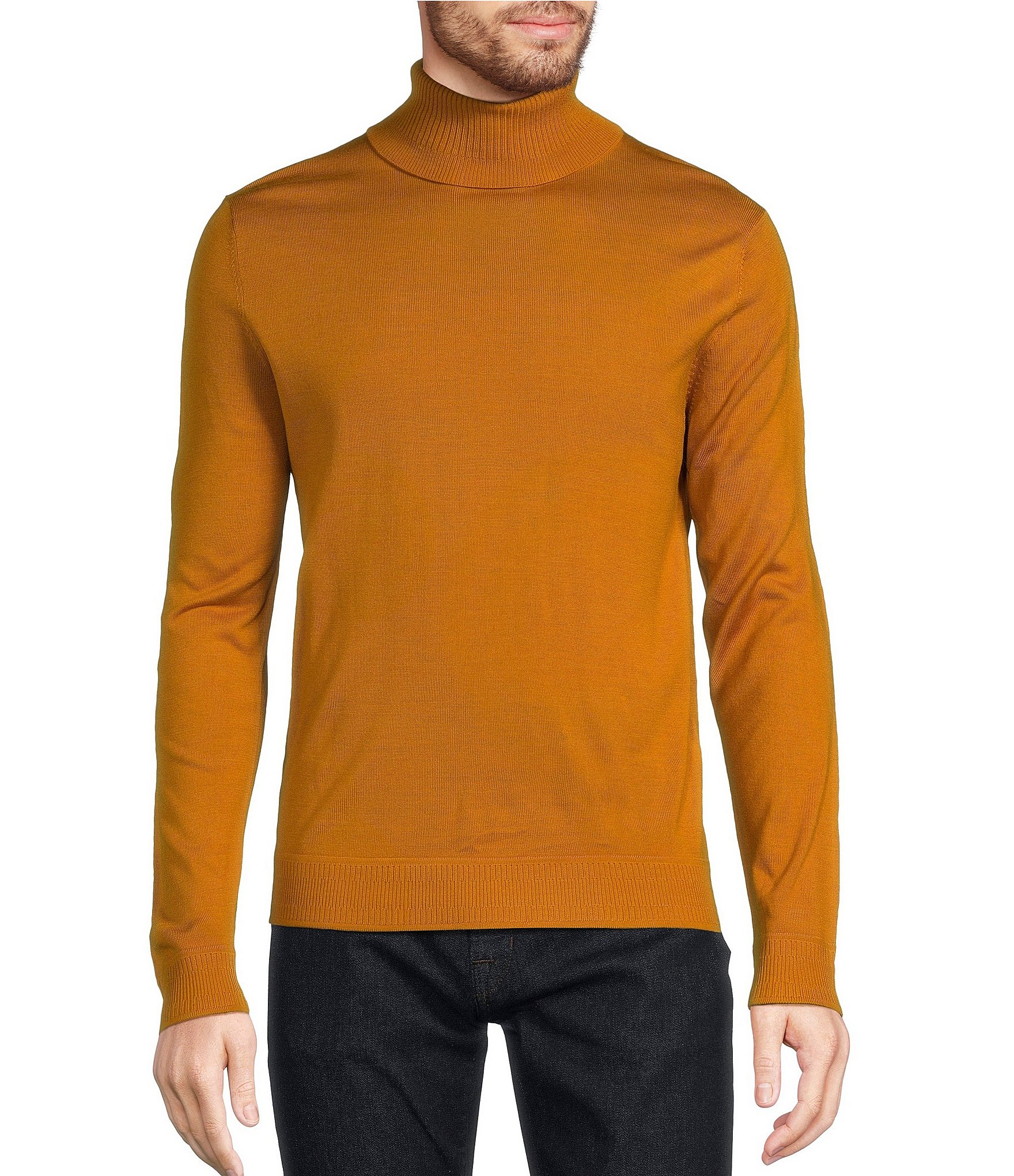 Murano Solid Performance Textured Long Sleeve Turtleneck