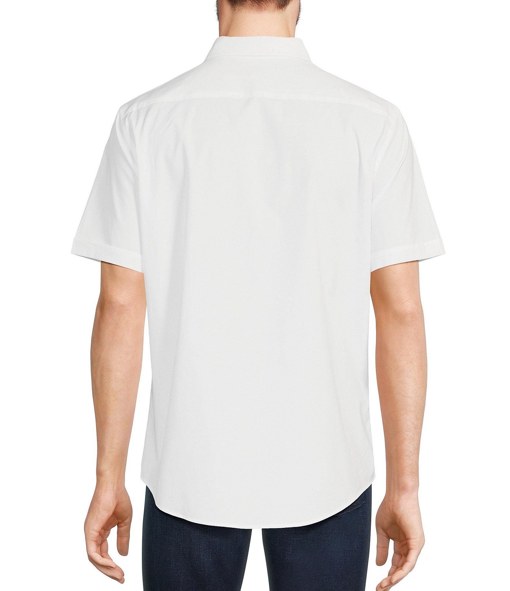 Murano Solid Poplin Short Sleeve Woven Shirt