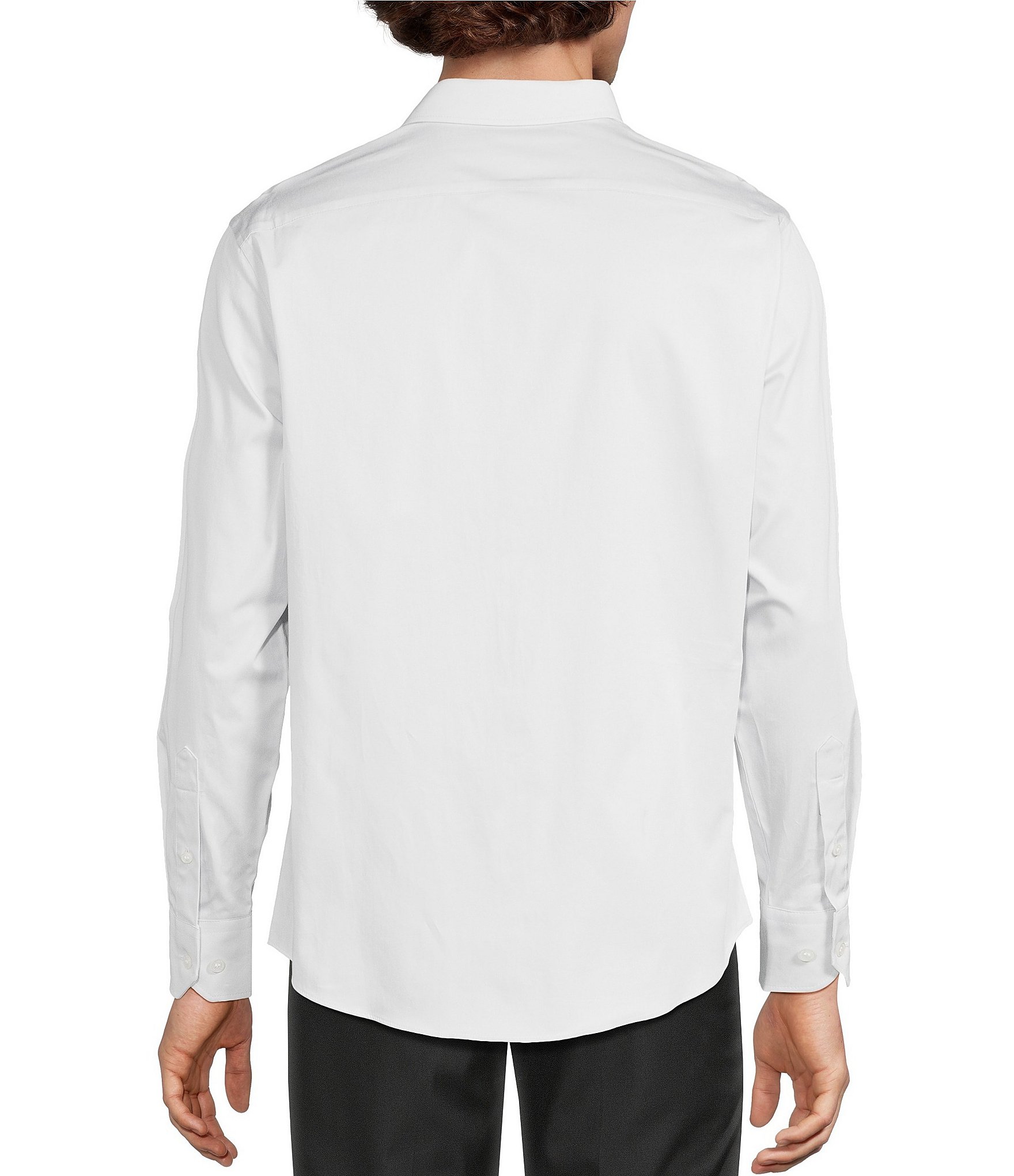 Murano Solid Sateen Long Sleeve Woven Shirt