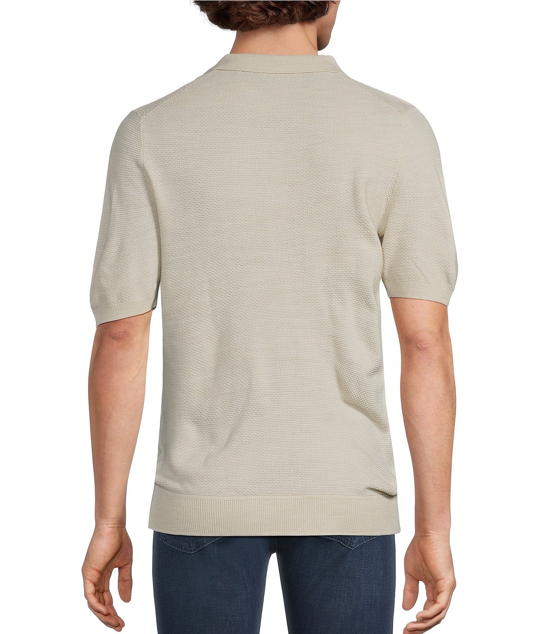 Murano Solid Short Sleeve Polo Sweater