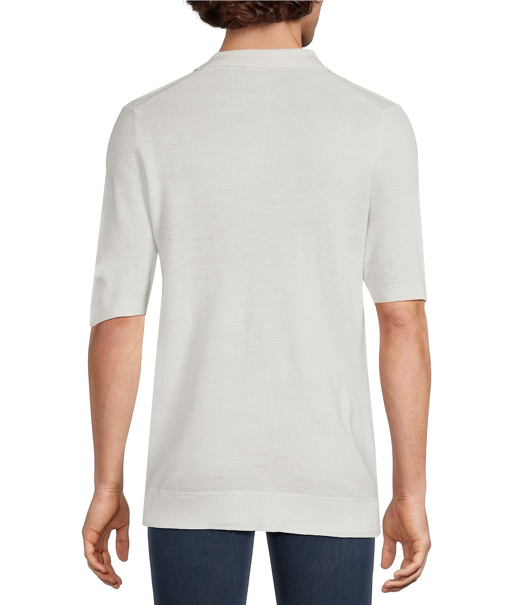 Murano Solid Short Sleeve Polo Sweater
