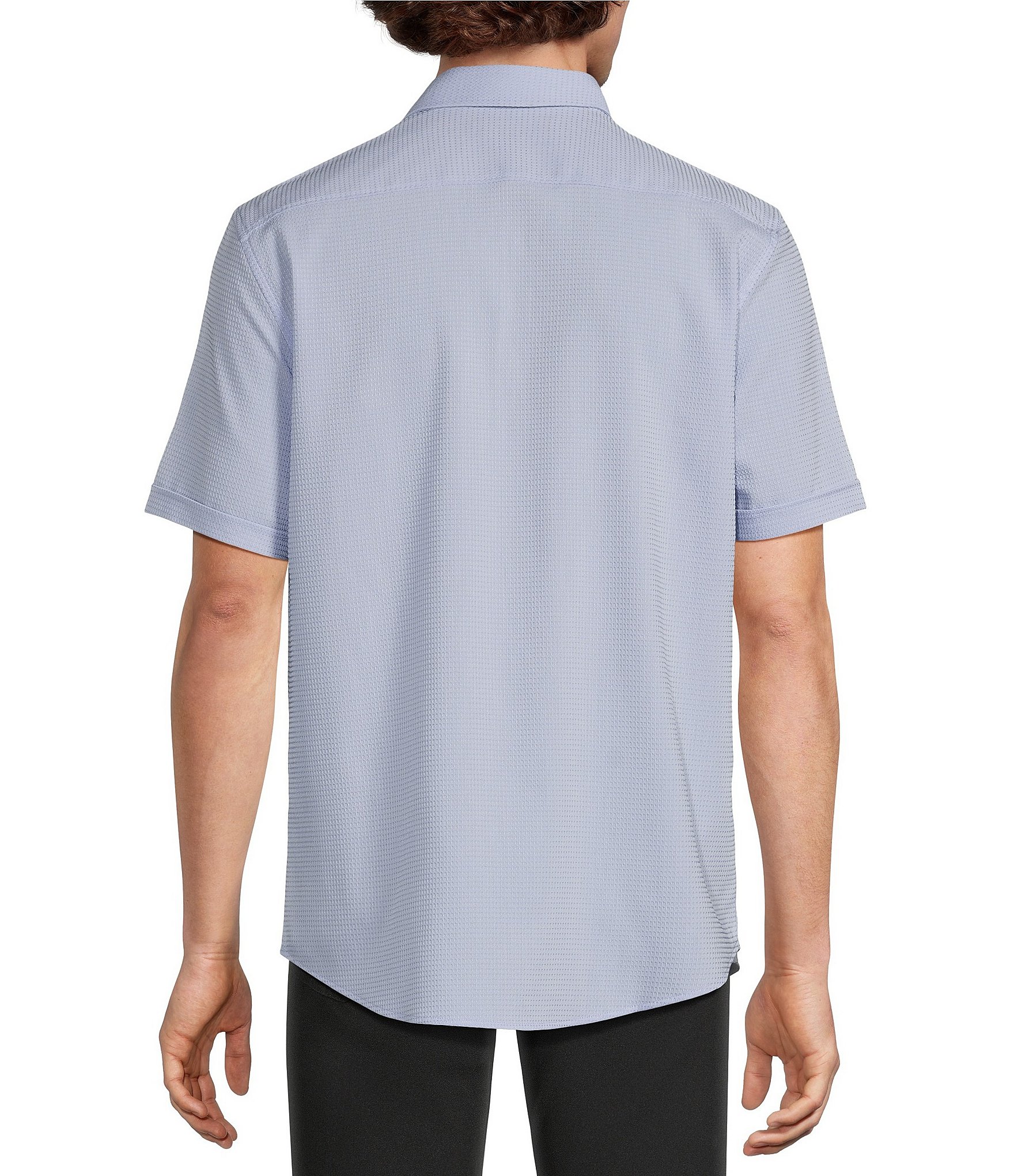 Murano Solid Texture Short Sleeve Woven Shirt