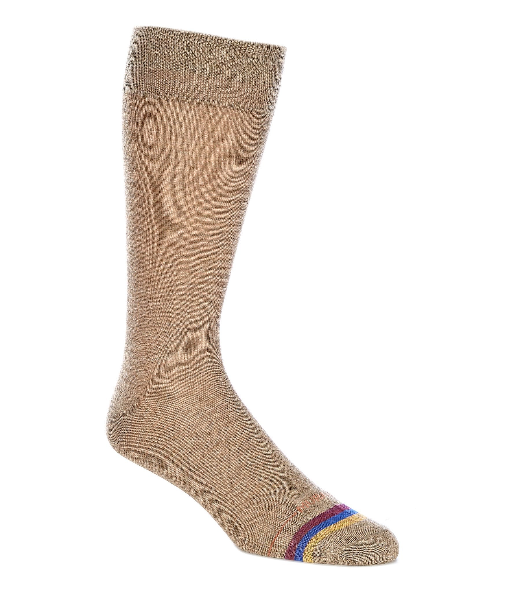 Murano Solid with Toe Stripe Crew Dress Socks