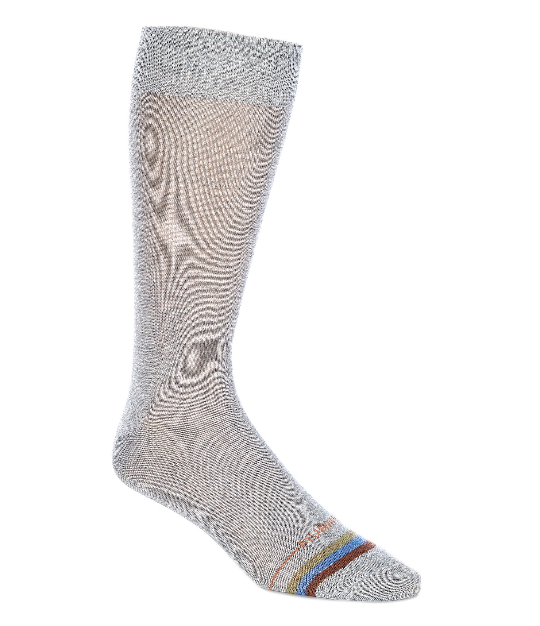 Murano Solid with Toe Stripe Crew Dress Socks