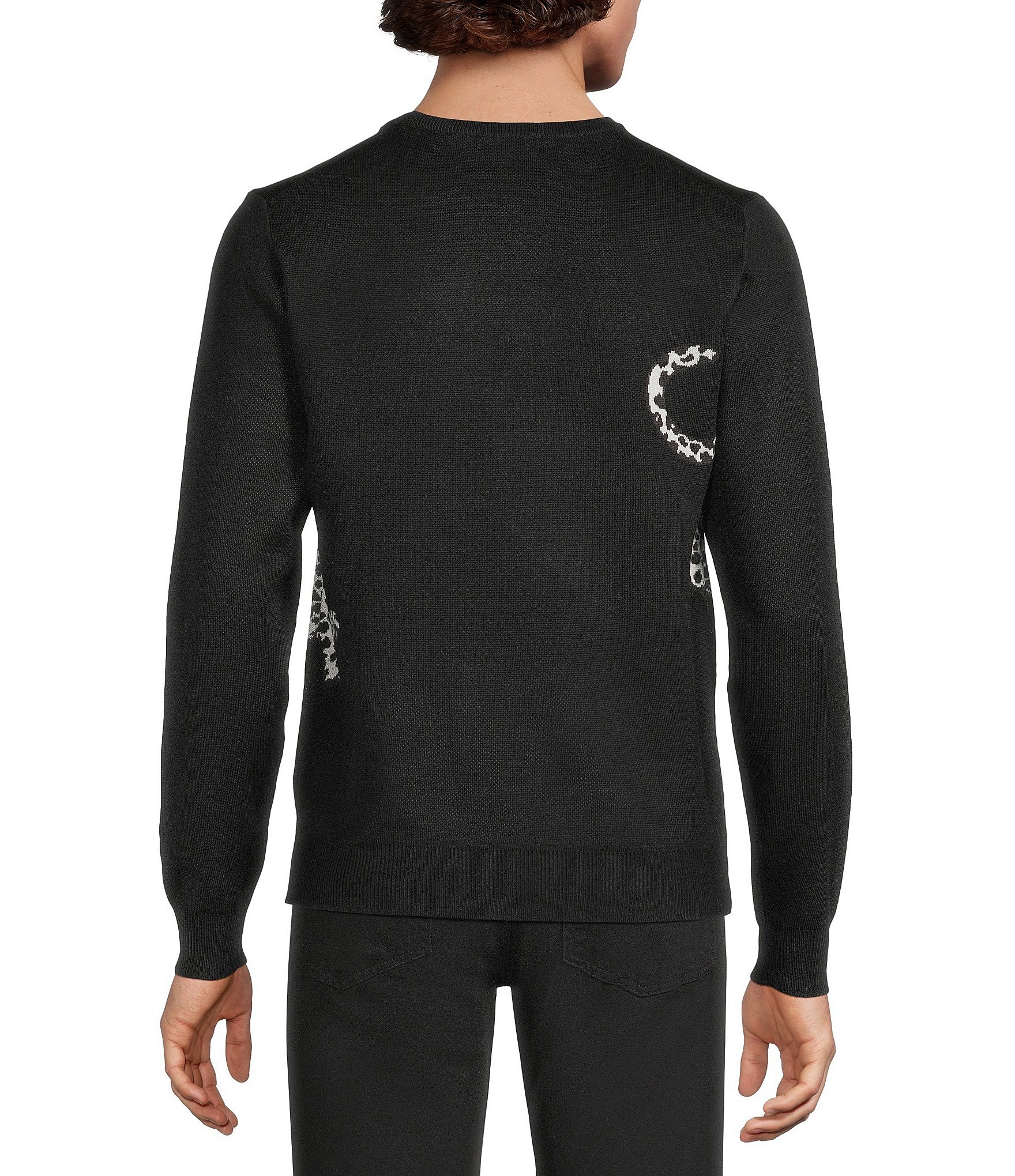 Murano The Holiday Edit Collection Leopard Jacquard Crew Neck Sweater