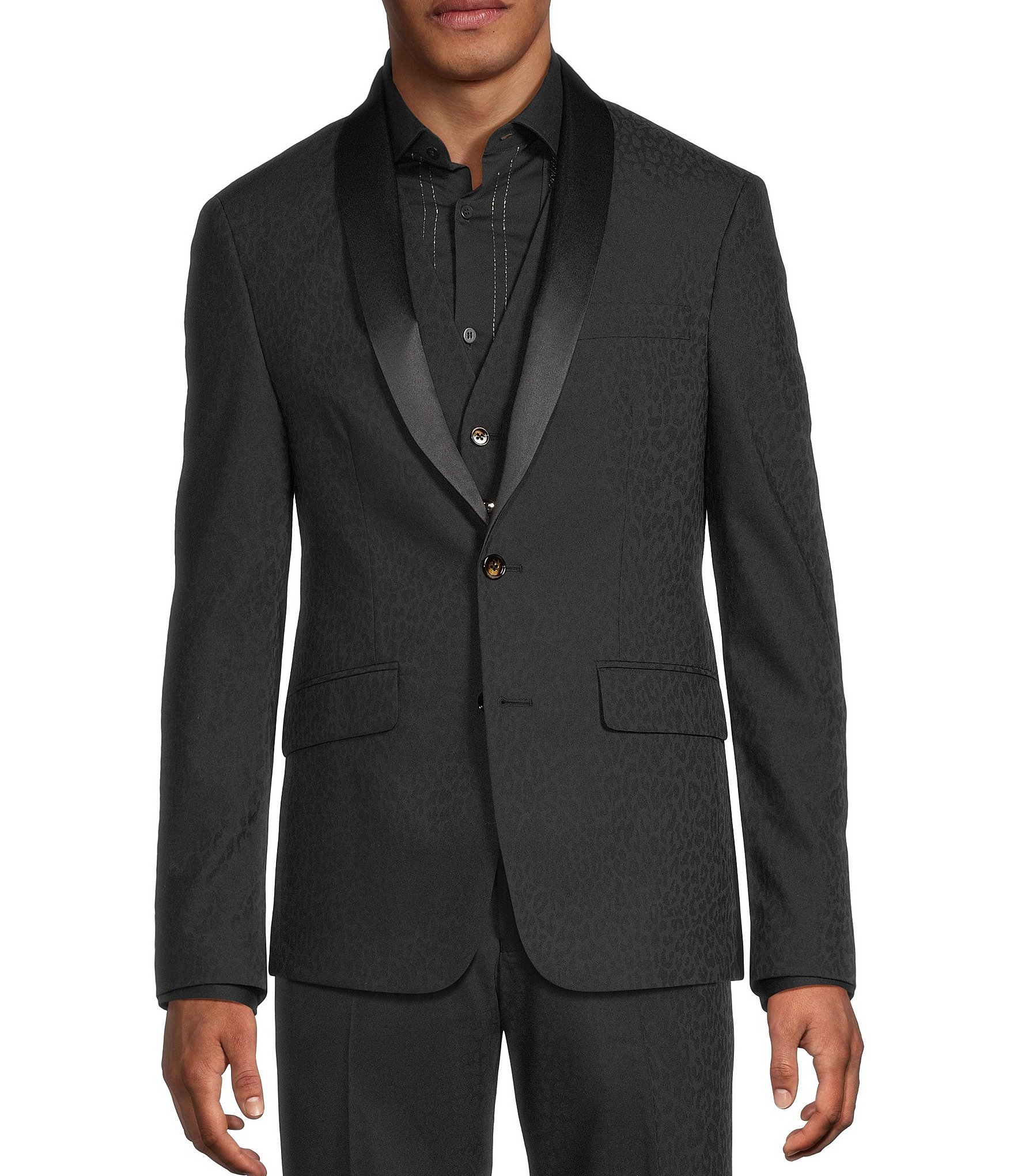Murano The Holiday Edit Collection Slim Fit Leopard Print Suit Separates Jacket