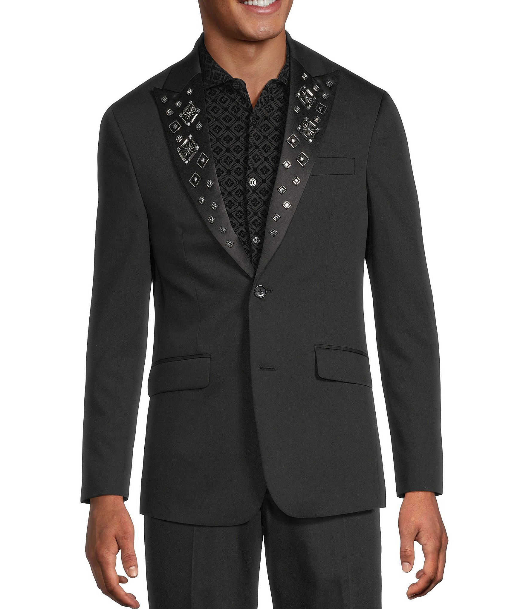 Murano The Holiday Edit Collection Slim Fit Suit Separates Jeweled Peak Jacket
