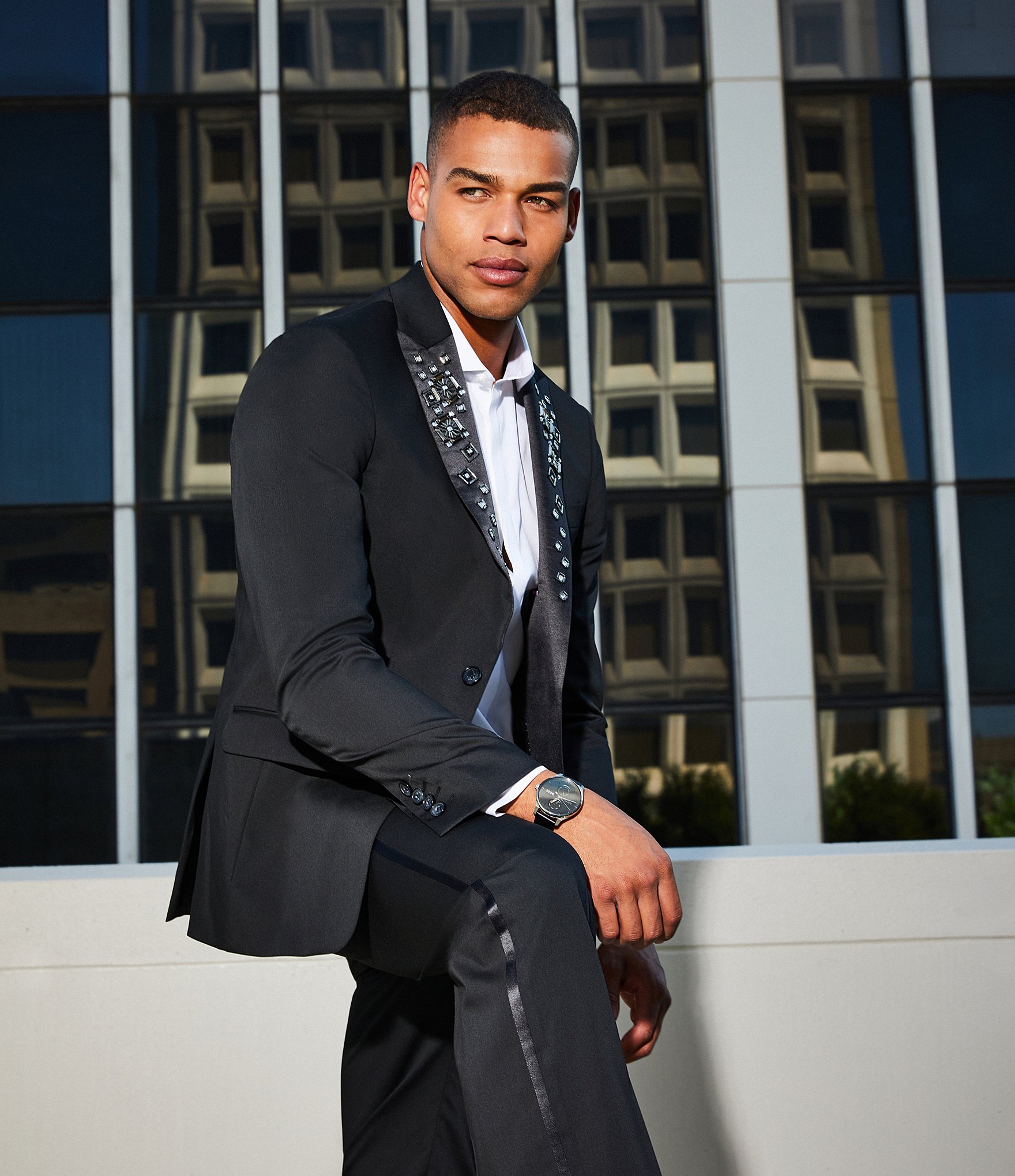 Murano The Holiday Edit Collection Slim Fit Suit Separates Jeweled Peak Jacket