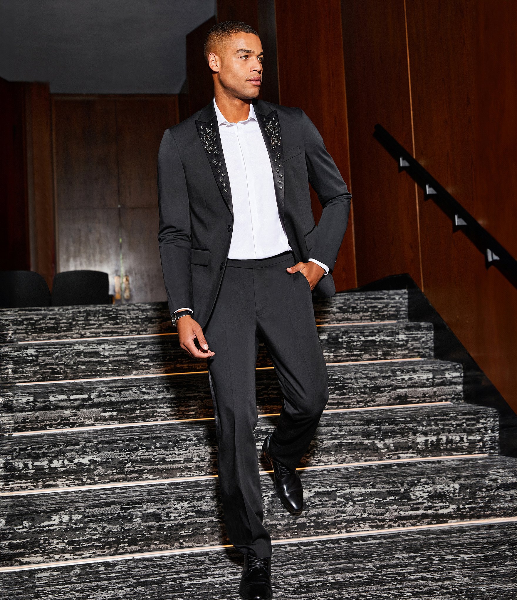 Murano The Holiday Edit Collection Slim Fit Suit Separates Jeweled Peak Jacket