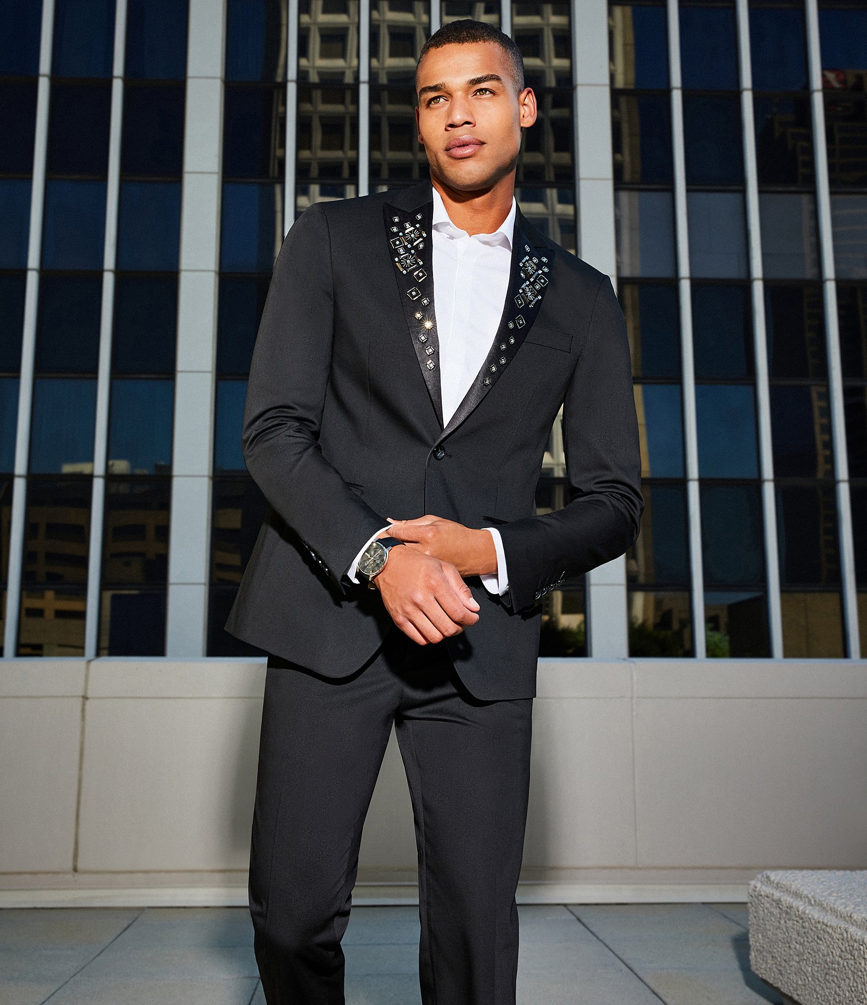 Murano The Holiday Edit Collection Slim Fit Suit Separates Jeweled Peak Jacket