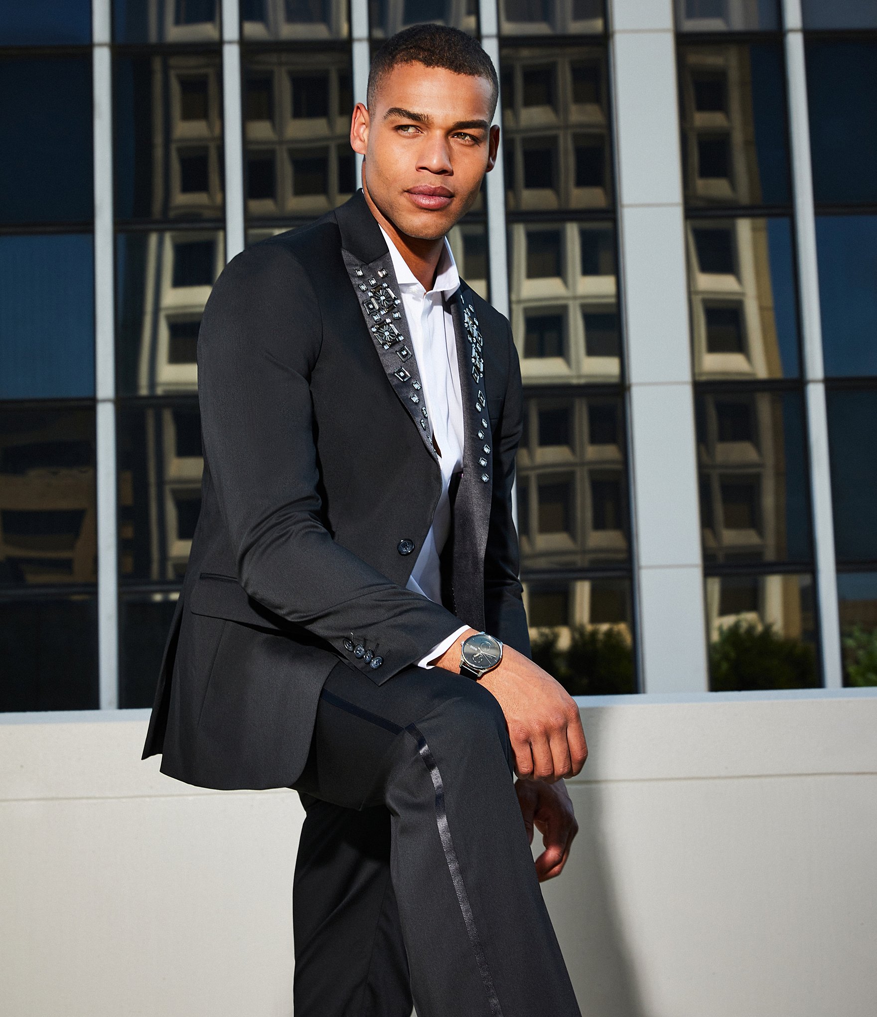 Murano The Holiday Edit Collection Slim Fit Suit Separates Jeweled Peak Jacket