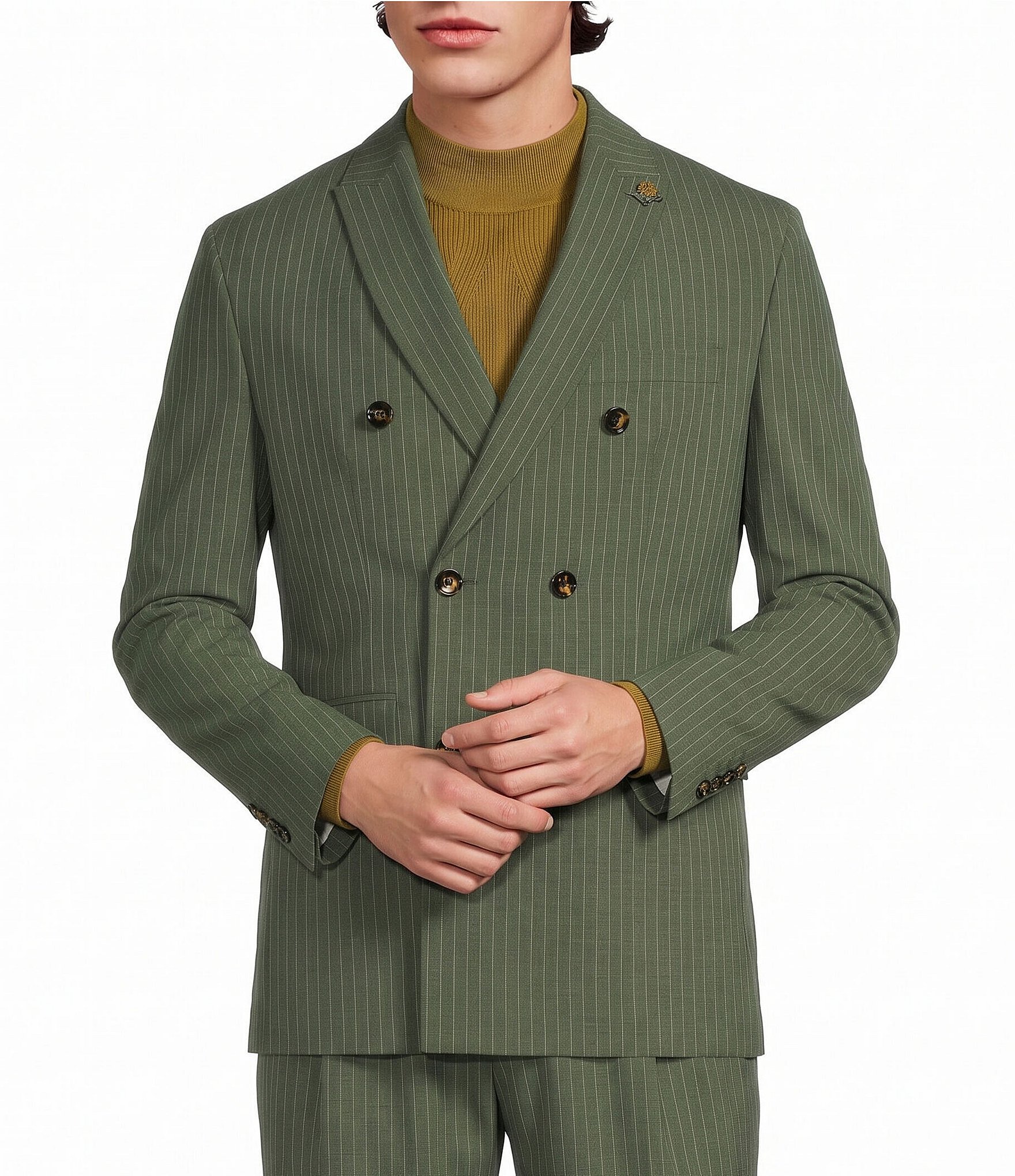 Murano The Legend Collection Coordinating Slim Fit Pinstripe Suit Separates Jacket