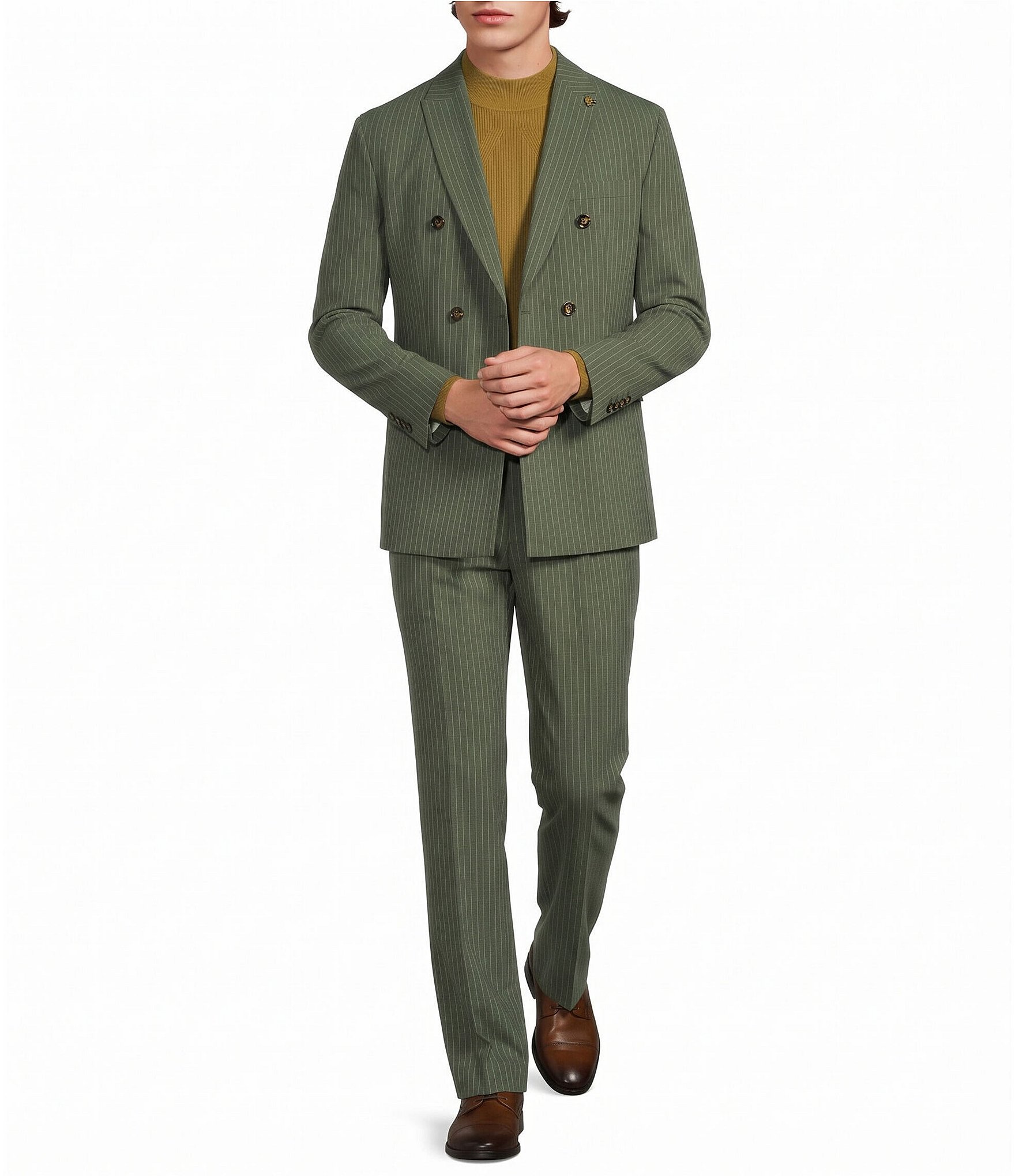Murano The Legend Collection Coordinating Slim Fit Pinstripe Suit Separates Jacket