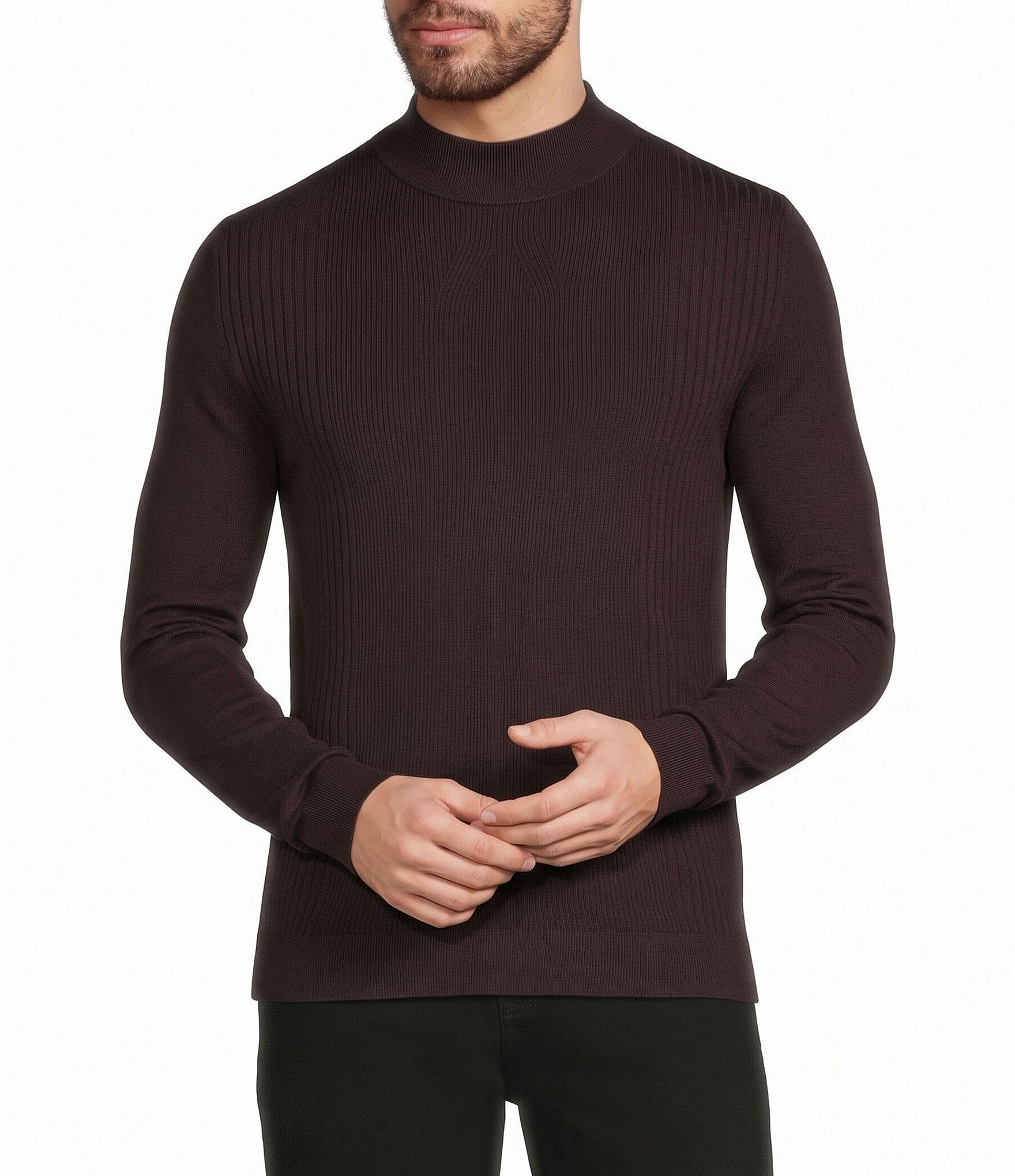 Murano The Legend Collection Ribbed Mock Neck Sweater