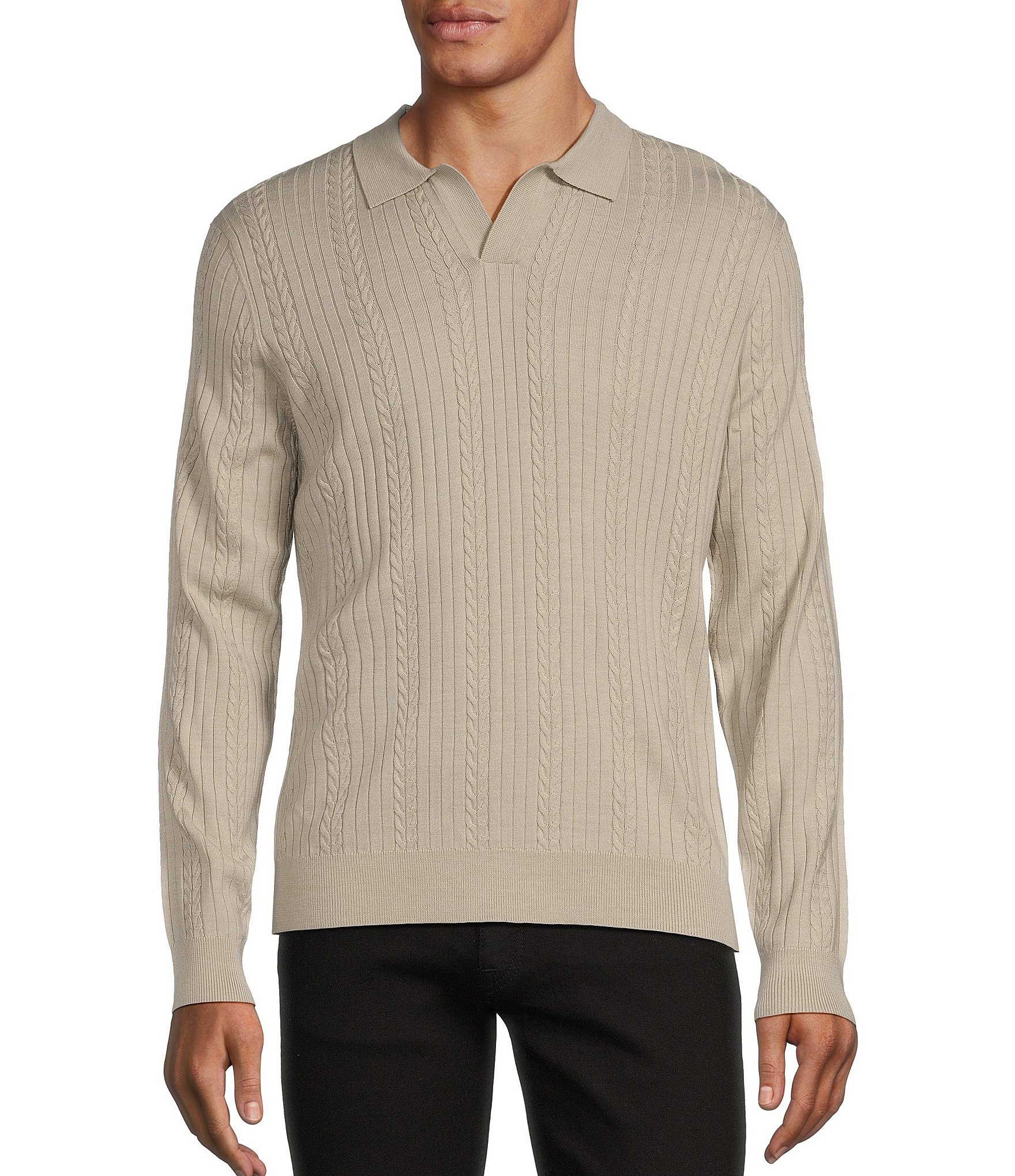 Murano Timeless Twenties Collection Johnny Collar Textured Pullover