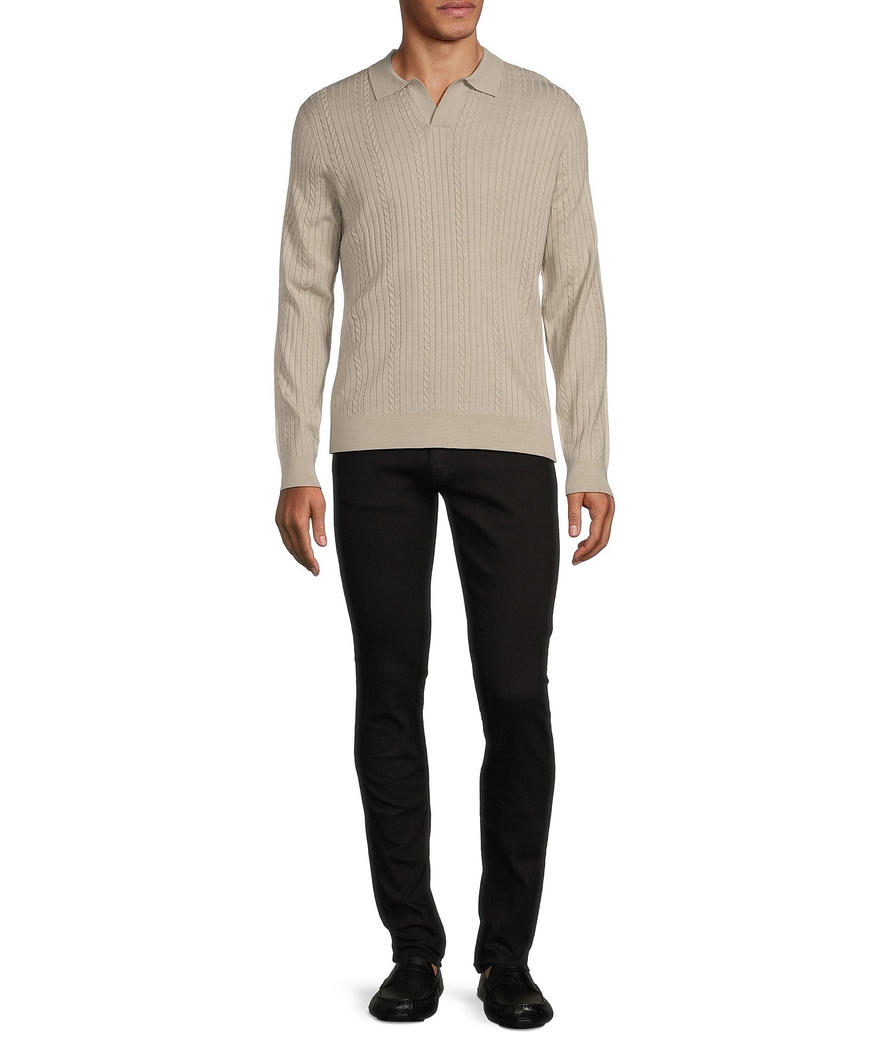 Murano Timeless Twenties Collection Johnny Collar Textured Pullover