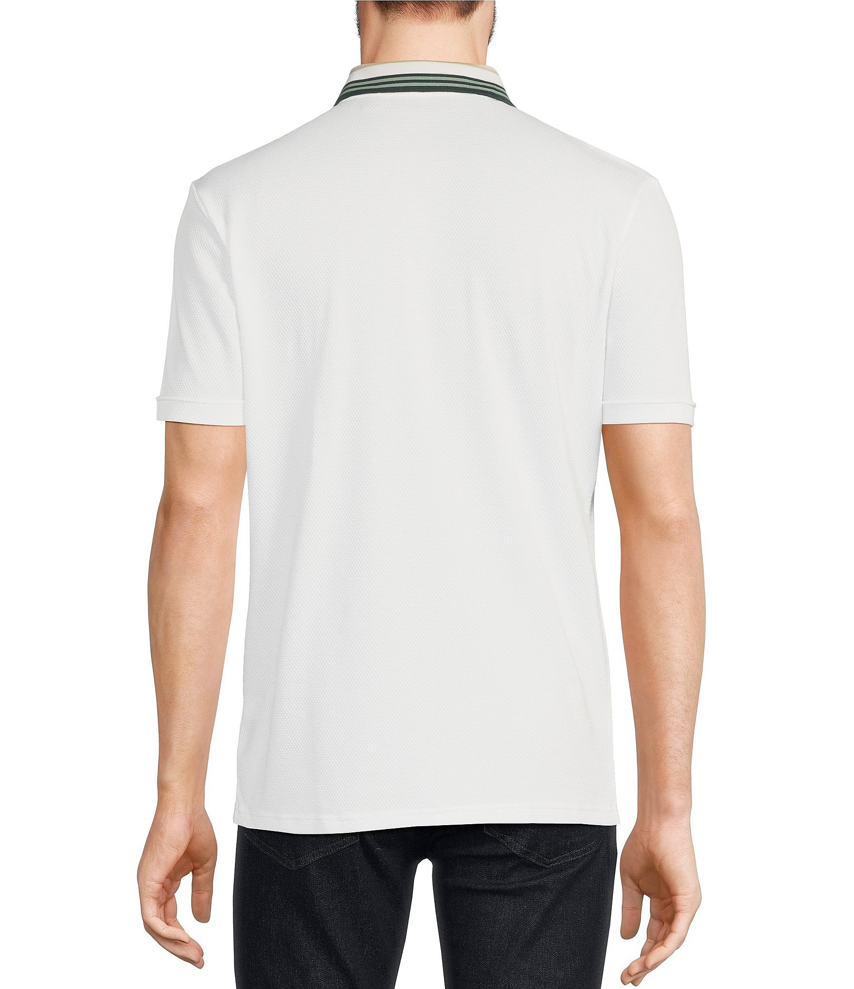 Murano Verdant Vibes Collection Liquid Luxury Slim Fit Solid Short Sleeve Polo Shirt