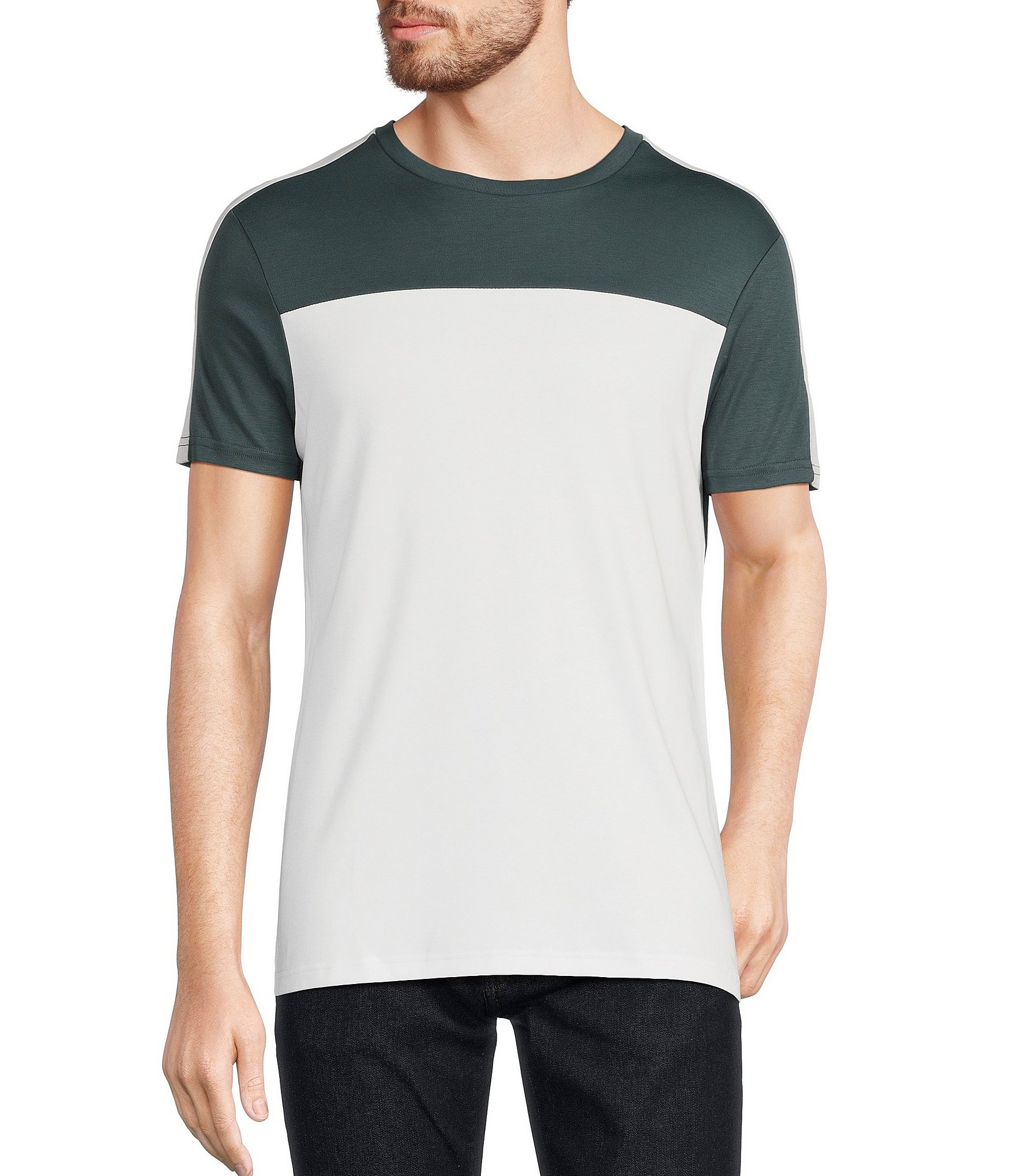 Murano Verdant Vibes Collection Slim-Fit Color Block Short Sleeve T-Shirt