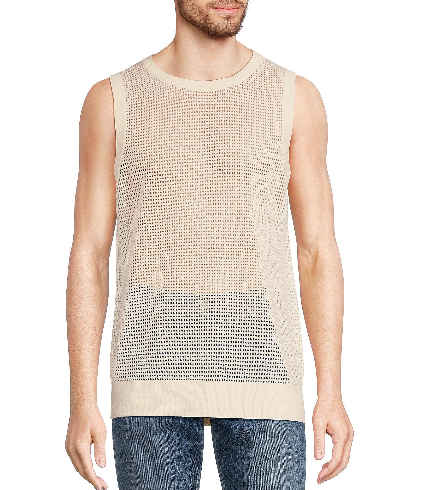 Murano Wanderin West Collection Open Knit Sleeveless Sweater Tank