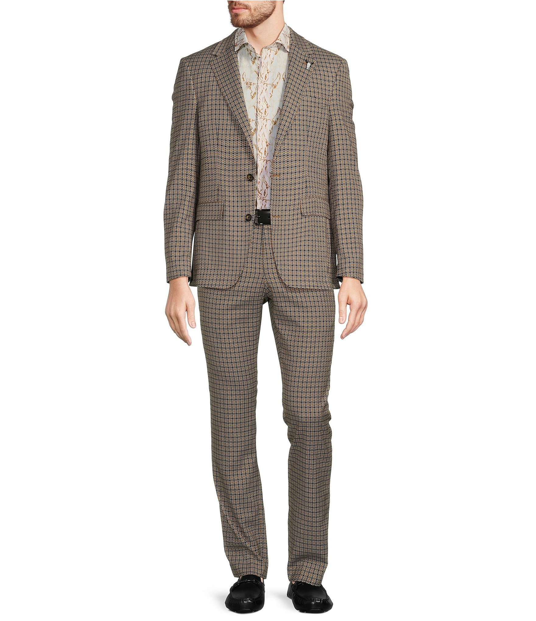 Murano Wanderin West Collection Slim Fit Geometric Jacquard Suit Separates Jacket