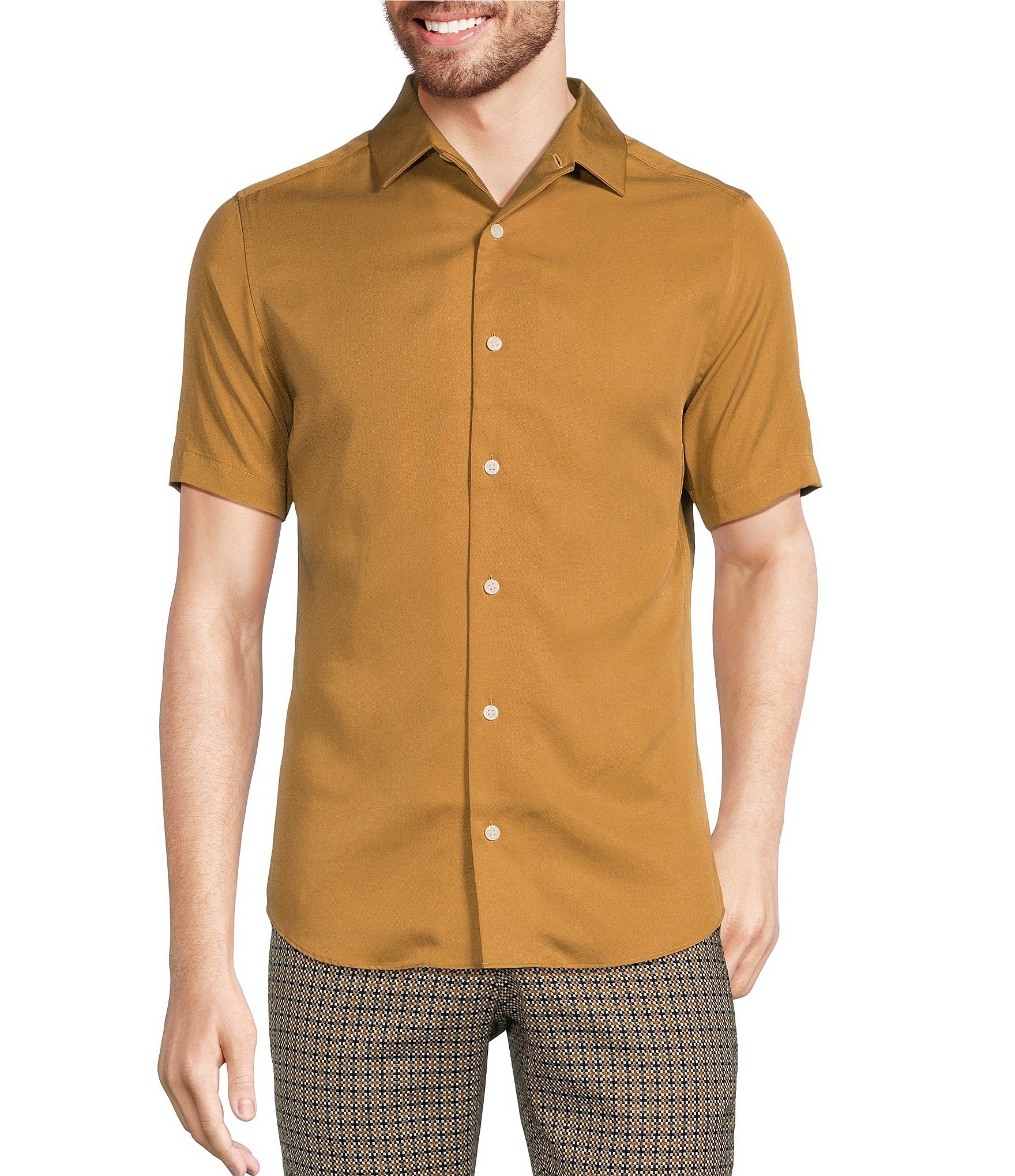 Murano Wanderin West Slim Fit Short Sleeve Woven Camp Shirt