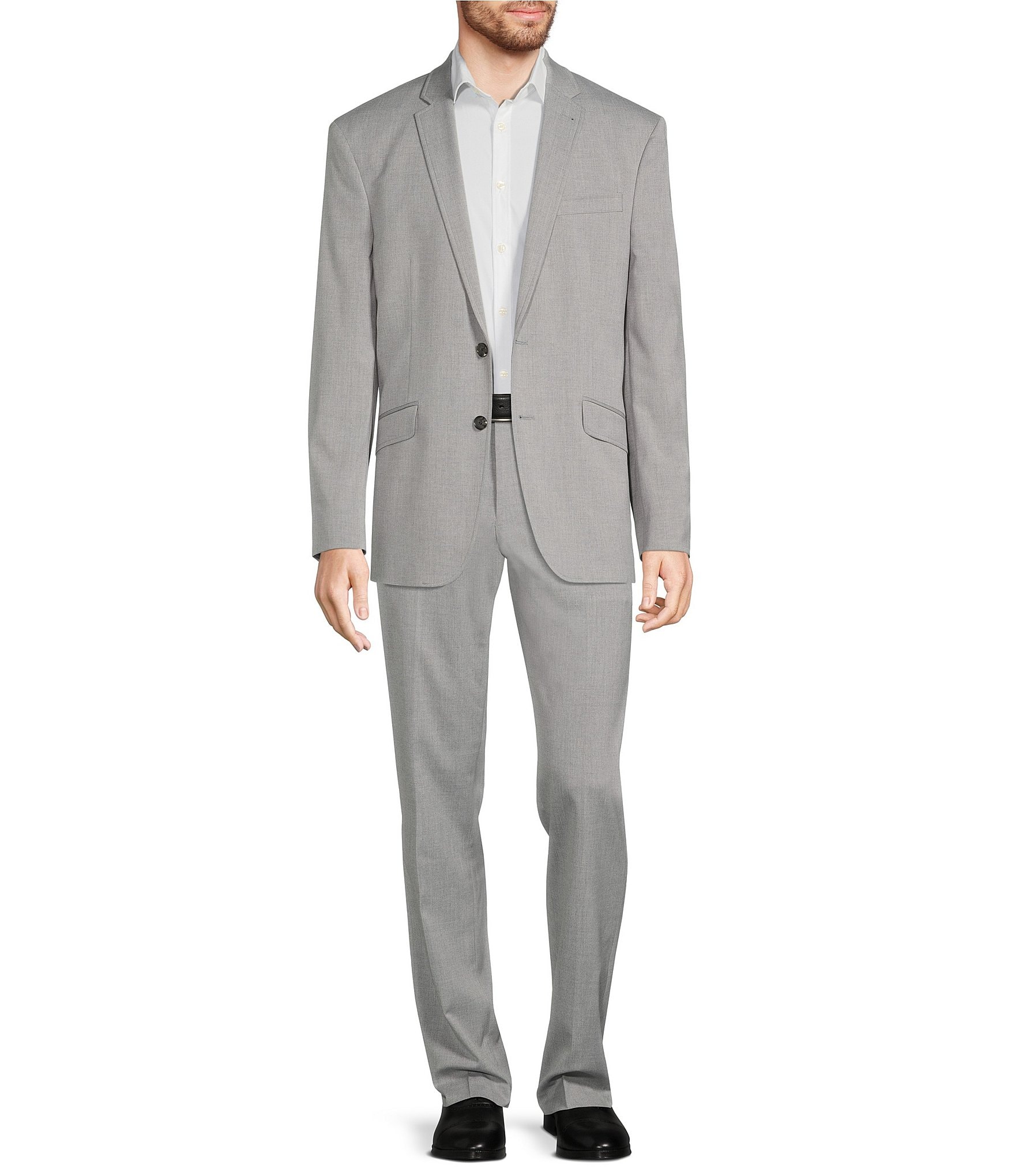 Murano Wardrobe Essentials Alex Slim Fit TekFit Waistband Suit Separates Flat Front Dress Pants