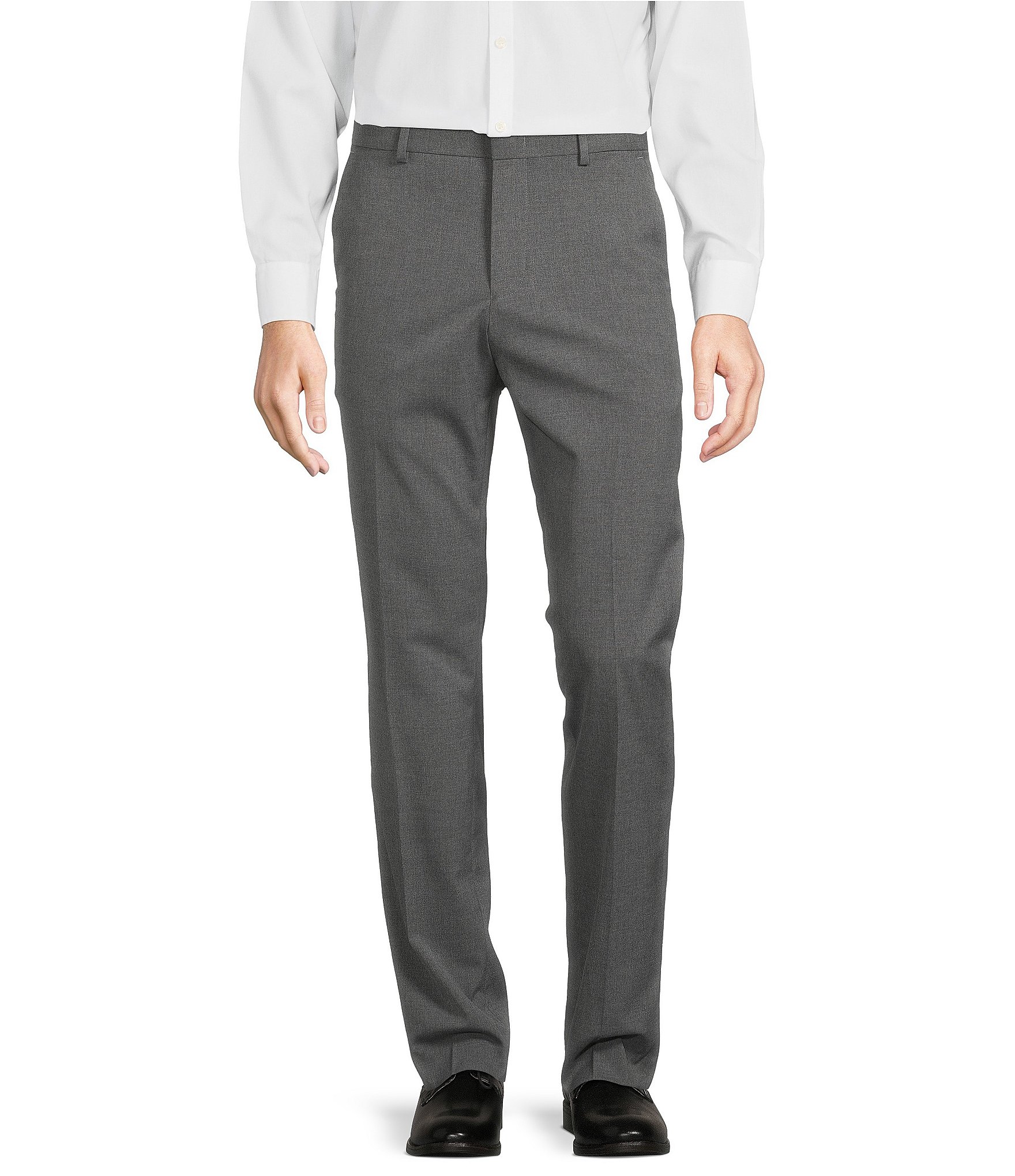 Perry Ellis Portfolio Men's Performance Dress Pant, Modern Fit, Non-Iron,  Flat Front Stretch (Waist Size 30 - 42), Charcoal Plaid, 30W x 30L at Amazon  Men's Clothing store