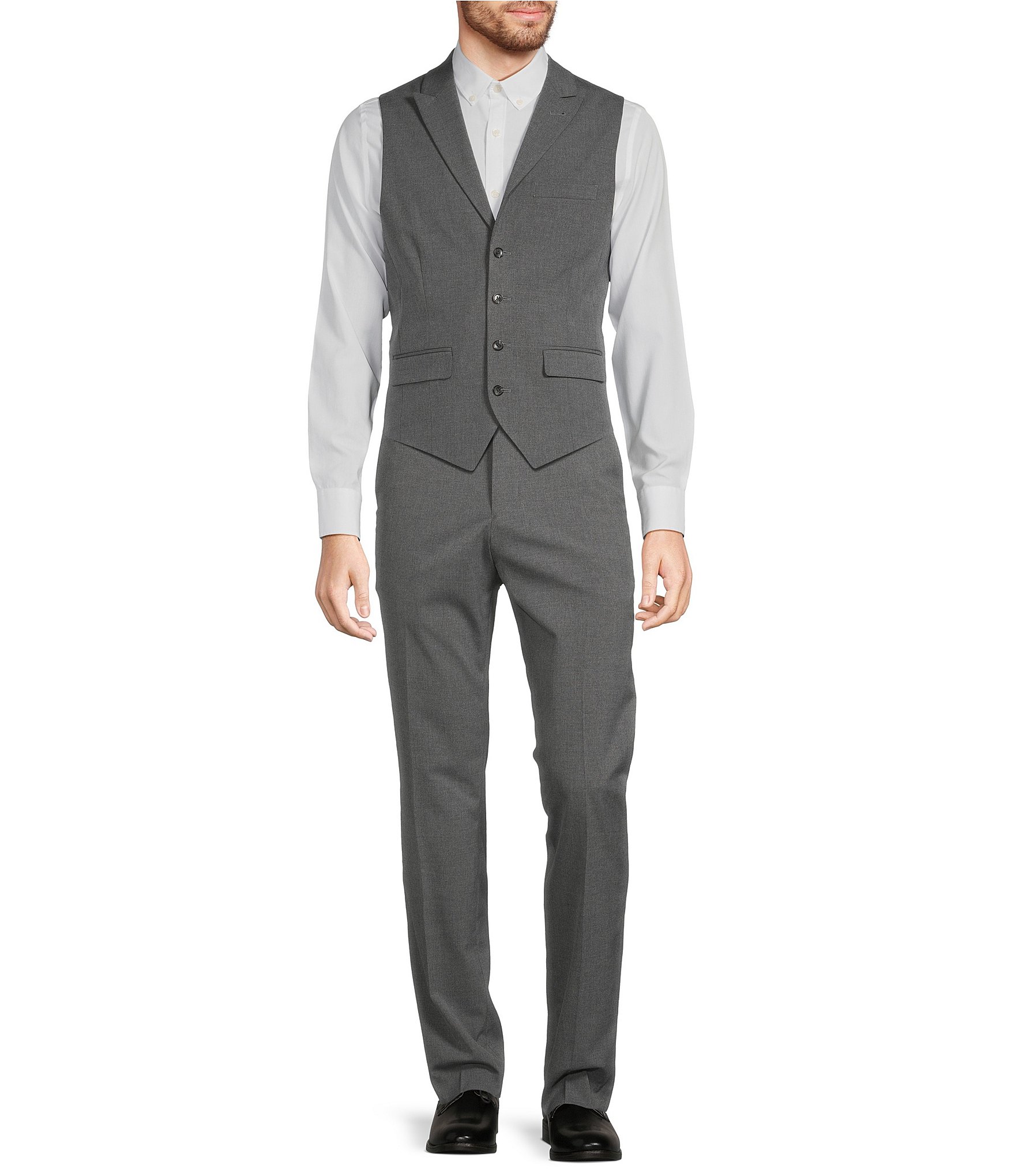 Murano Wardrobe Essentials Alex Slim Fit TekFit Waistband Suit Separates Flat Front Dress Pants