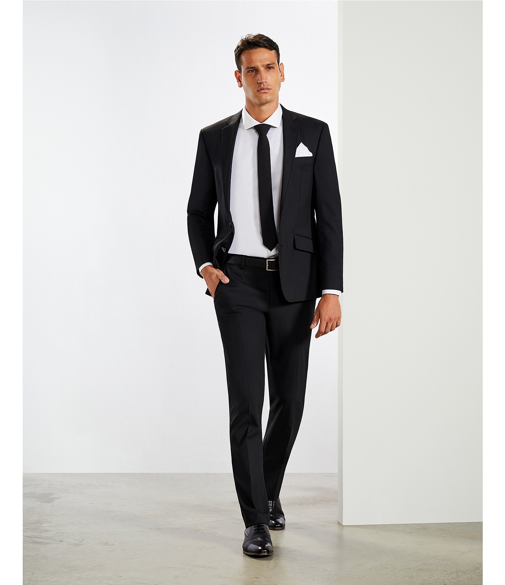 Murano Wardrobe Essentials Alex Slim Fit TekFit Waistband Suit Separates Flat Front Dress Pants