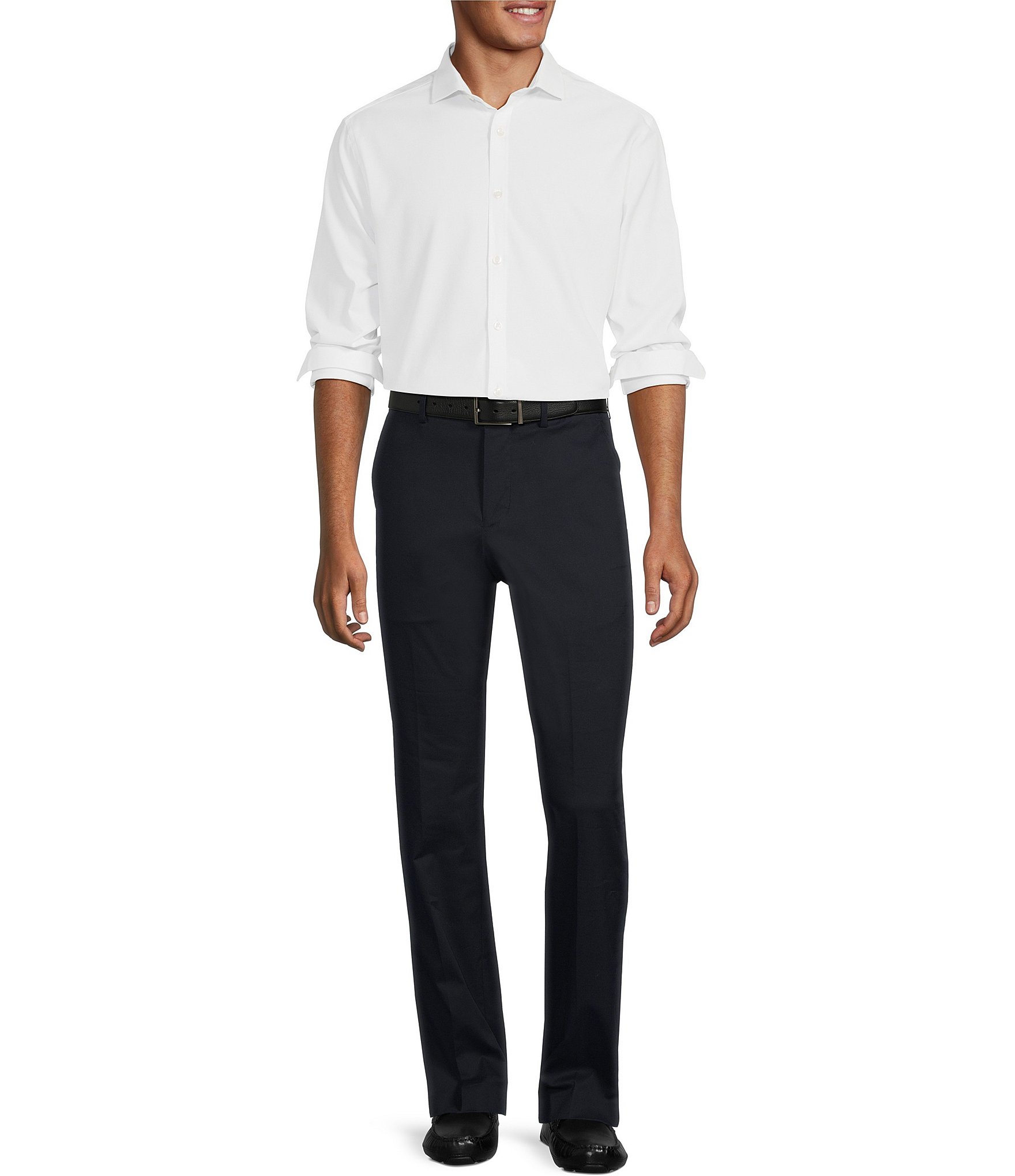 Murano Wardrobe Essentials Alex Slim Fit Flat Front Washed Stretch Chino Pants