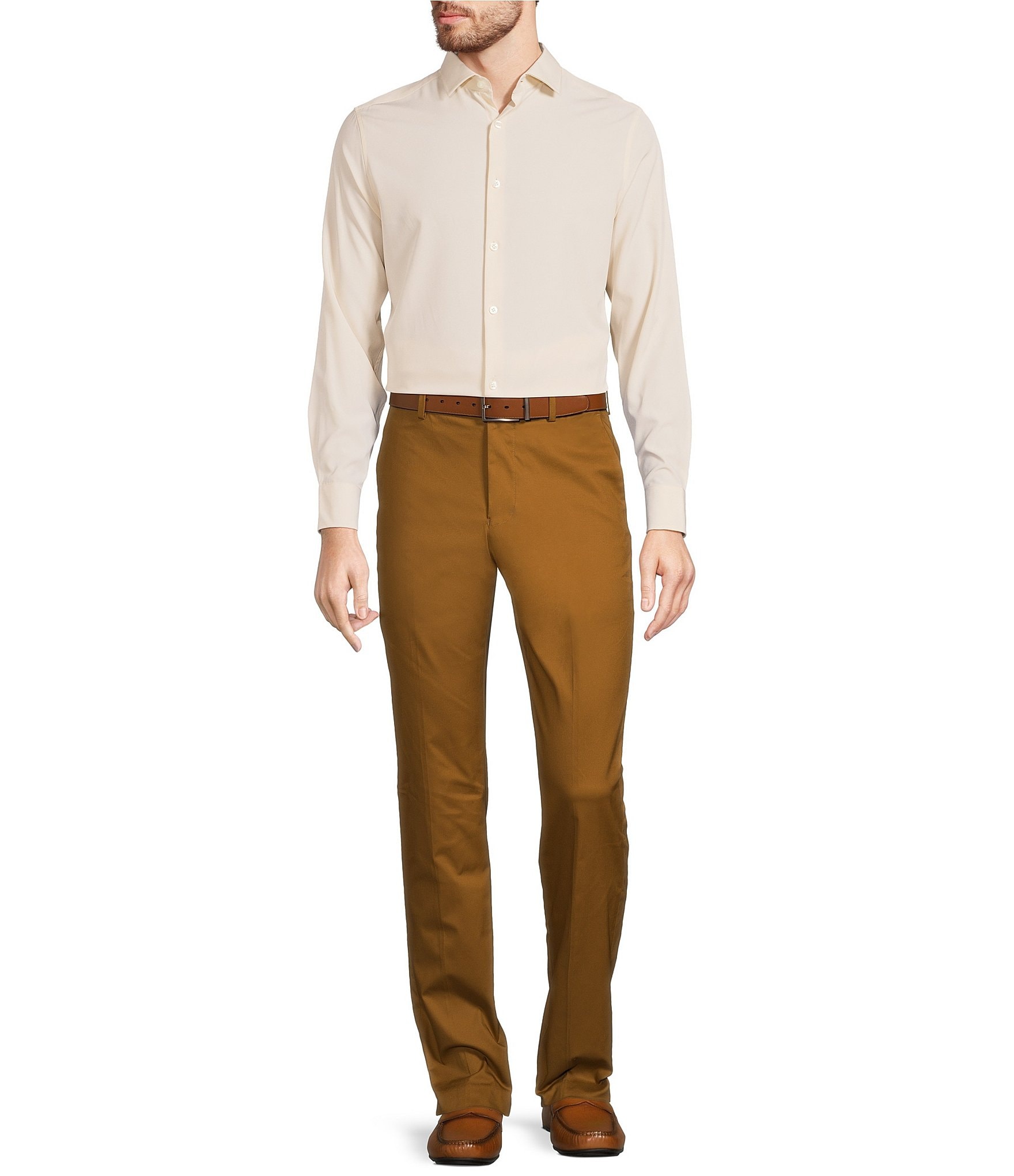 Murano Wardrobe Essentials Alex Slim Fit Flat Front Washed Stretch Chino Pants
