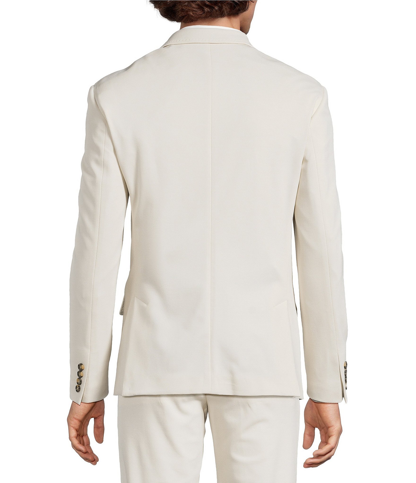 Murano Wardrobe Essentials Coordinating Slim Fit Solid Textured Suit Separates Knit Blazer
