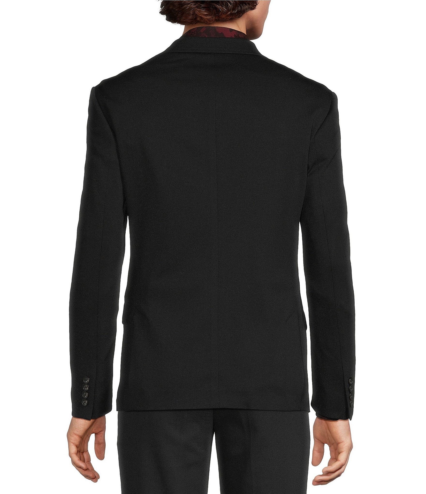 Murano Wardrobe Essentials Coordinating Slim Fit Solid Textured Suit Separates Knit Blazer