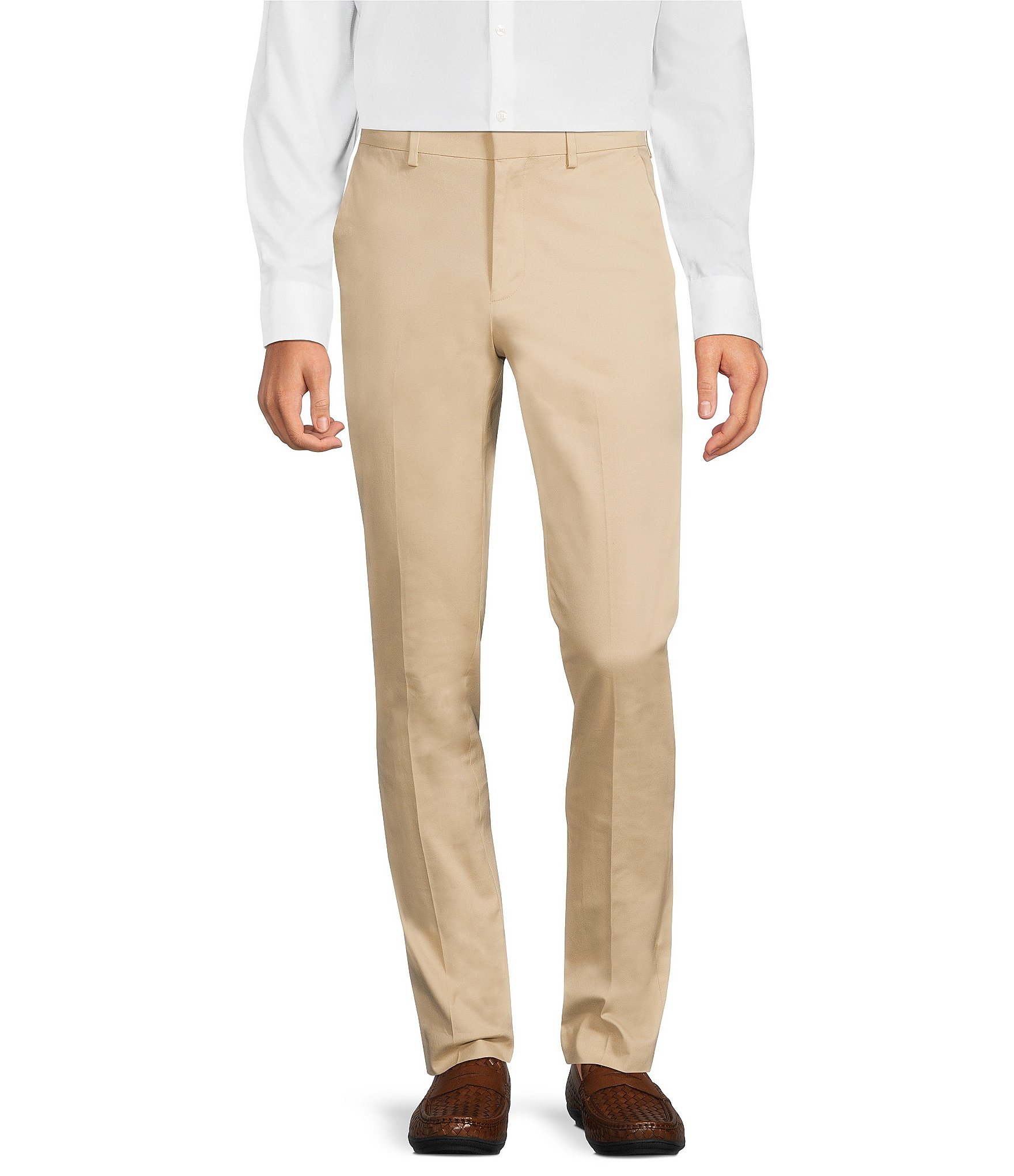 Murano Wardrobe Essentials Evan Extra Slim Fit Flat Front Tapered Leg Chino Dress Pants