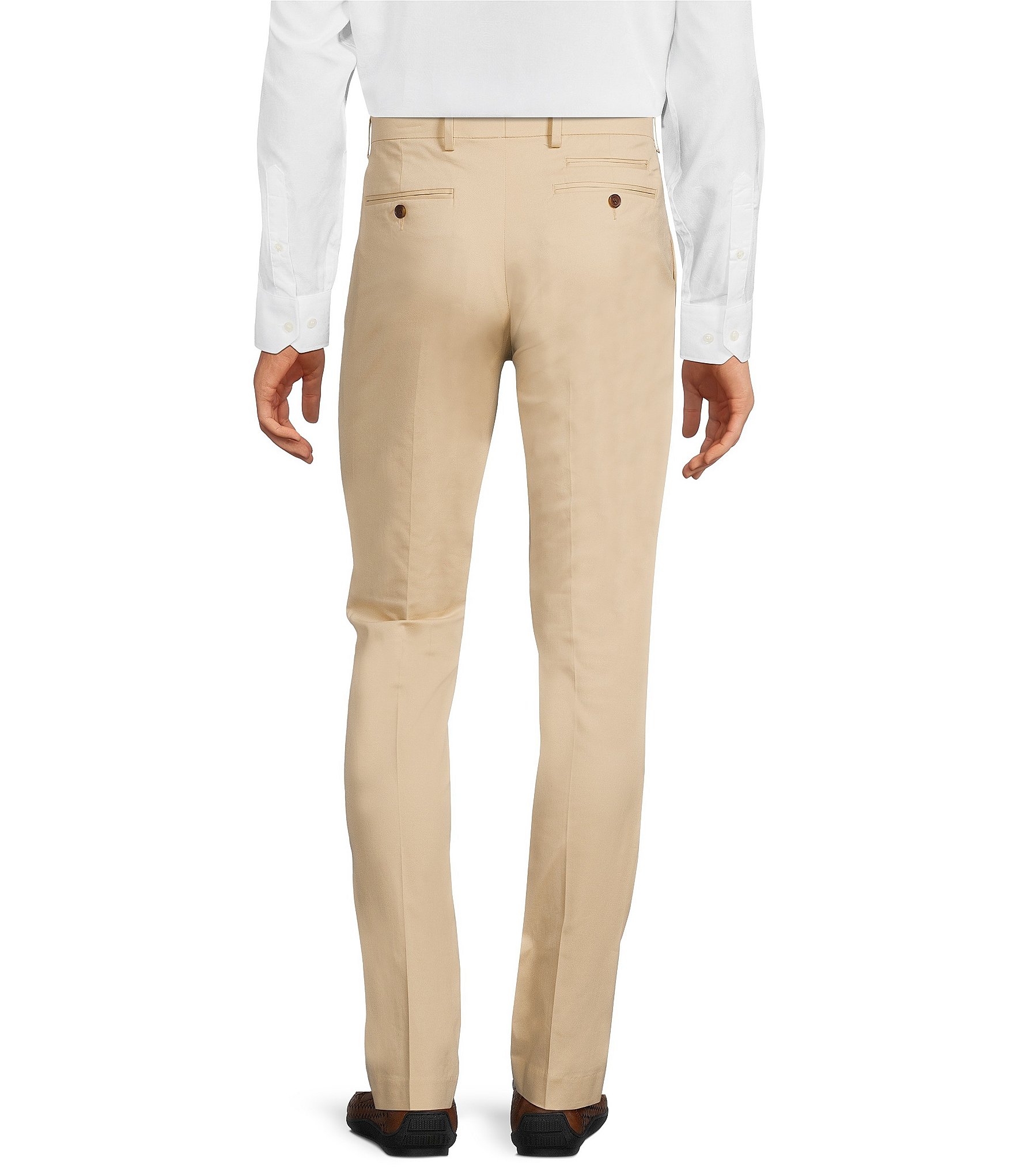 Murano Wardrobe Essentials Evan Extra Slim Fit Flat Front Tapered Leg Chino Dress Pants