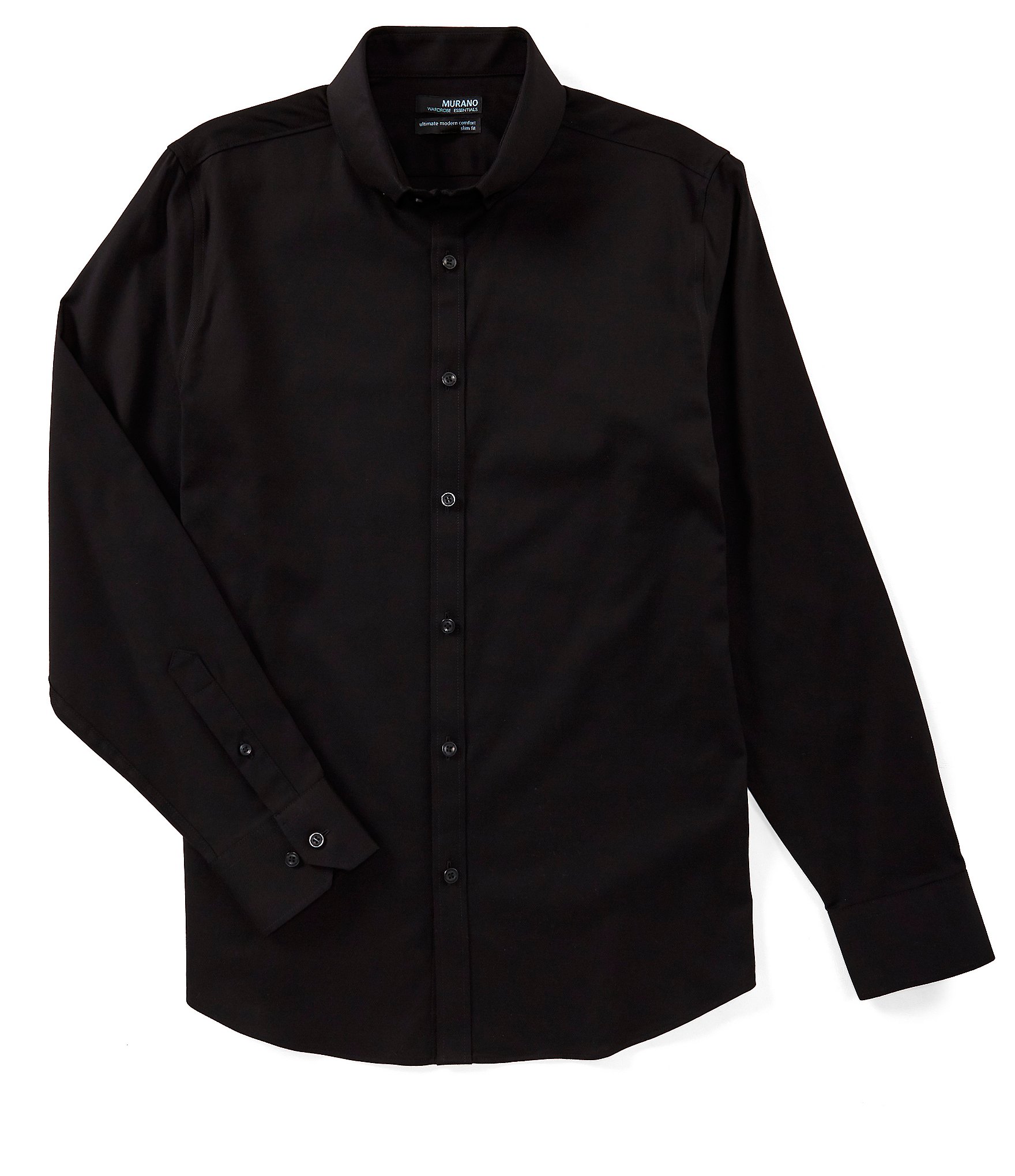 Murano Wardrobe Essentials Slim-Fit Solid Twill Long-Sleeve Woven Shirt