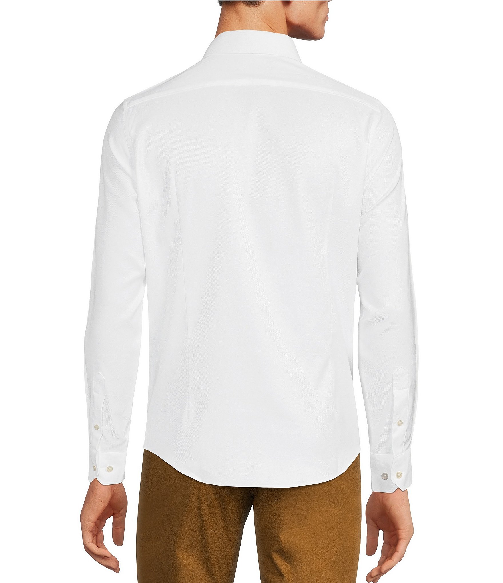 Murano Wardrobe Essentials Slim-Fit Solid Twill Long-Sleeve Woven Shirt