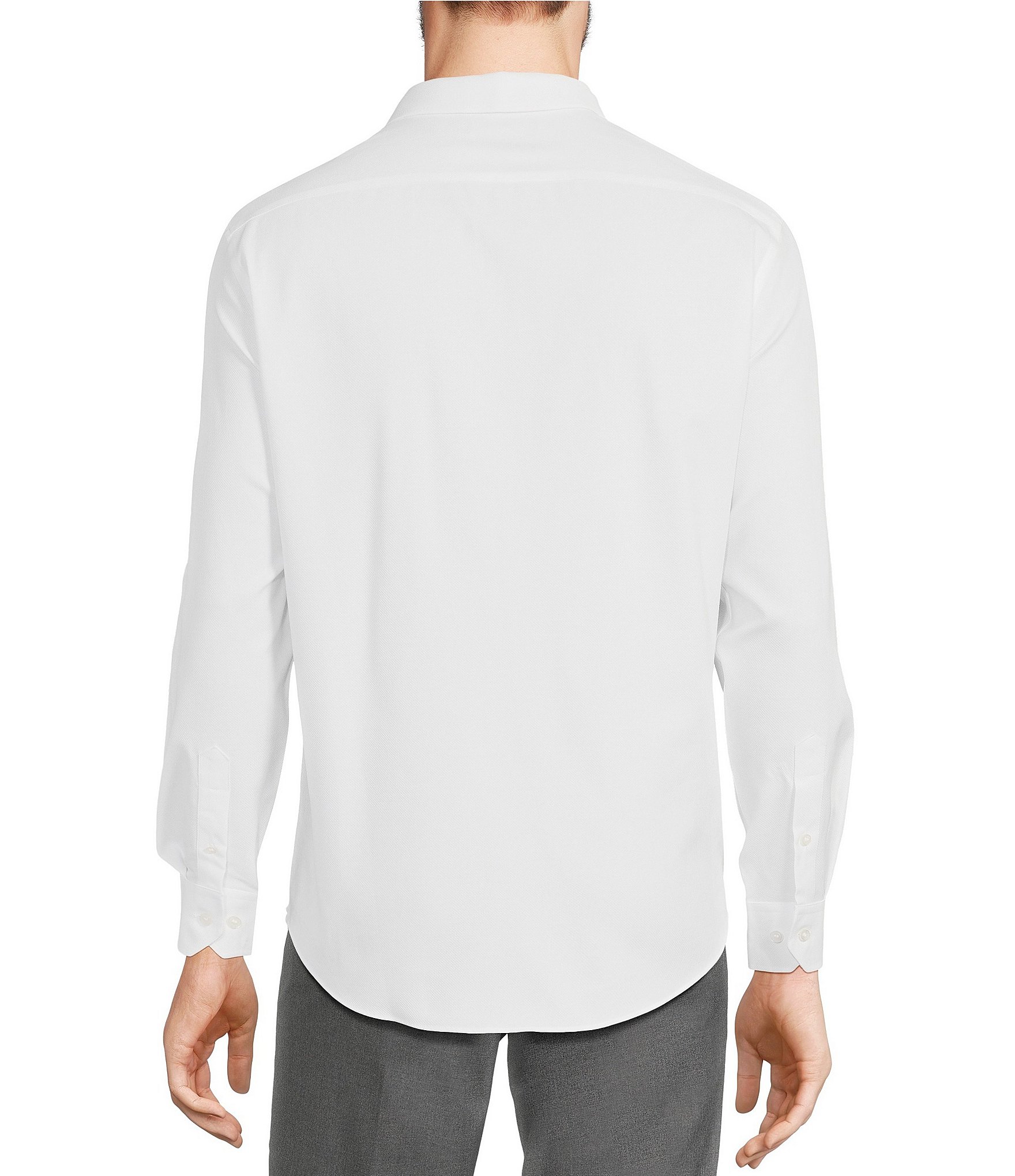 Murano Wardrobe Essentials Solid Dobby Stretch Long Sleeve Woven Shirt