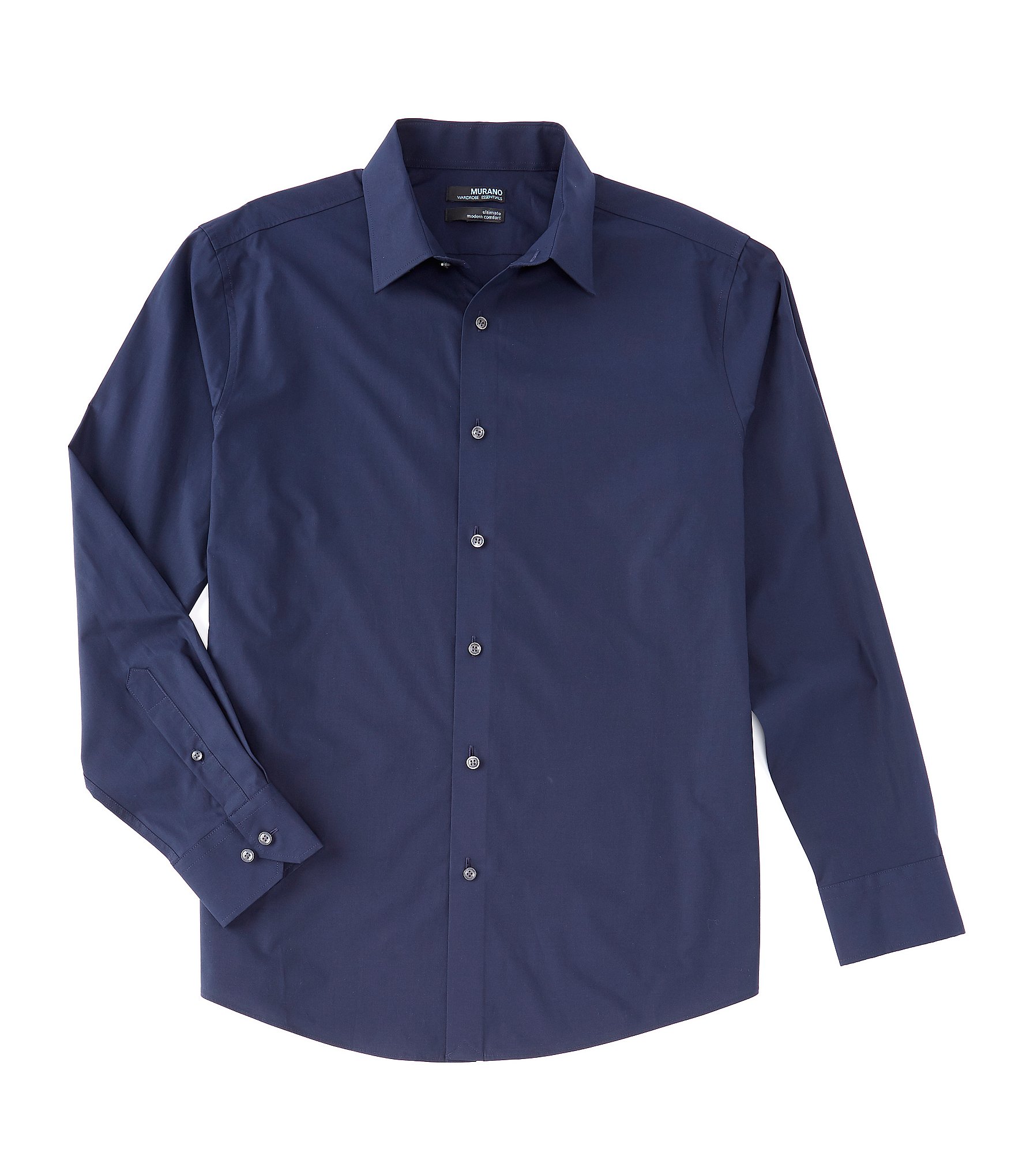 Murano Wardrobe Essentials Classic-Fit Solid Long-Sleeve Woven Shirt