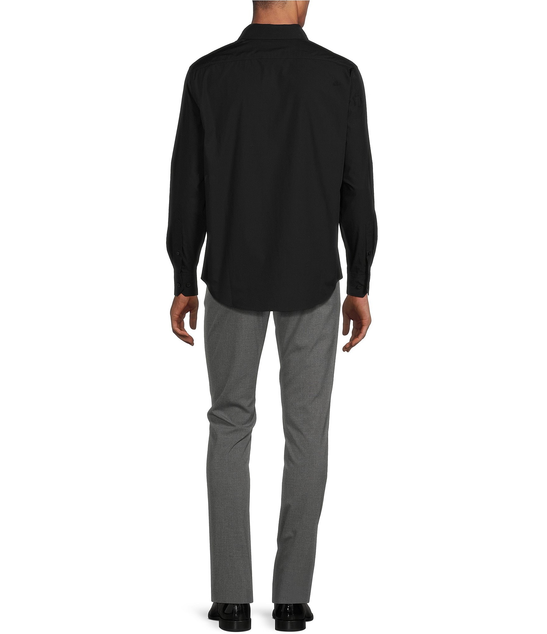 Murano Wardrobe Essentials Ultimate Modern Comfort Stretch Solid Long Sleeve Woven Shirt