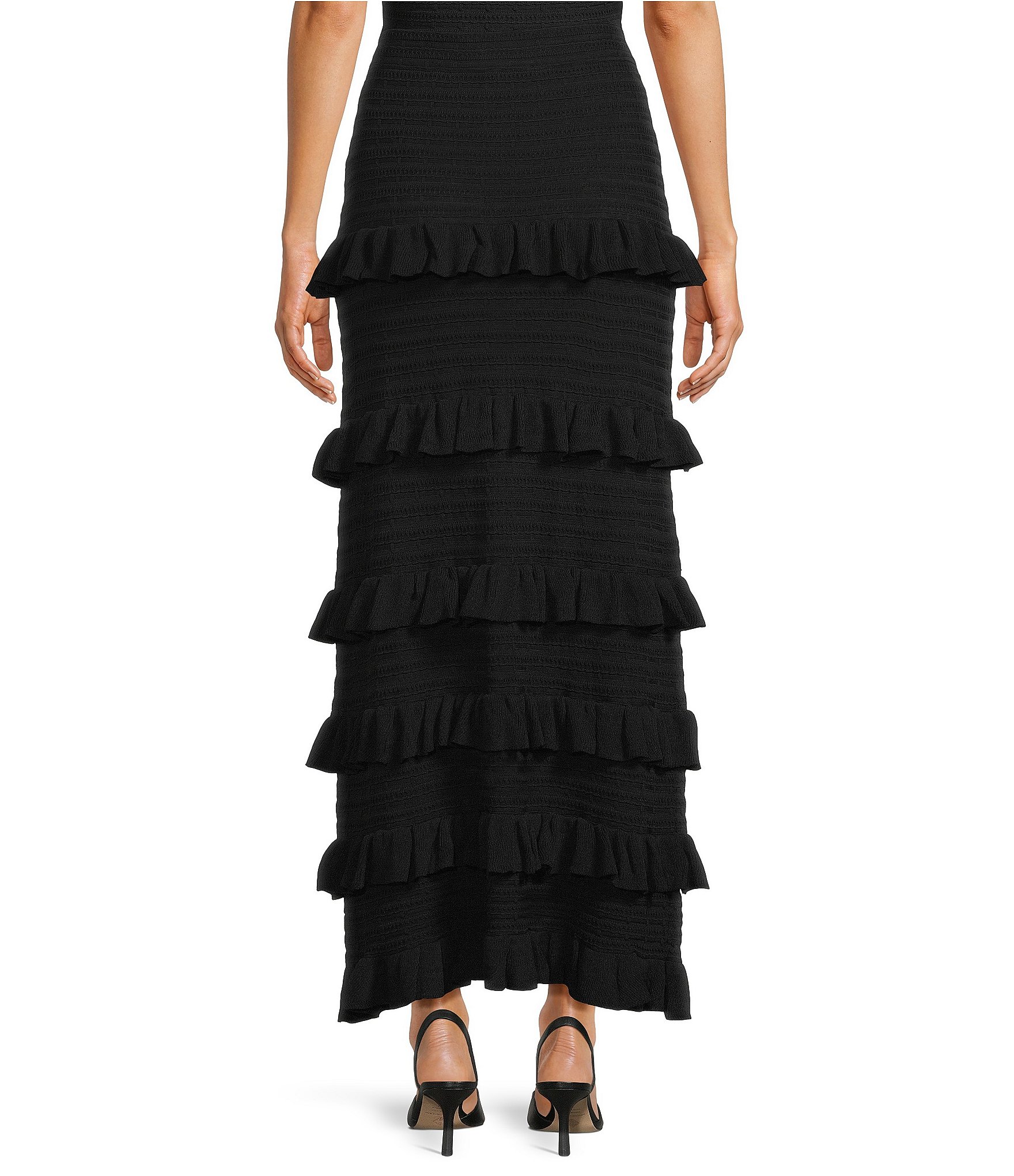 Muse by Marchesa Coordinating Pointelle Ruffle Maxi Skirt