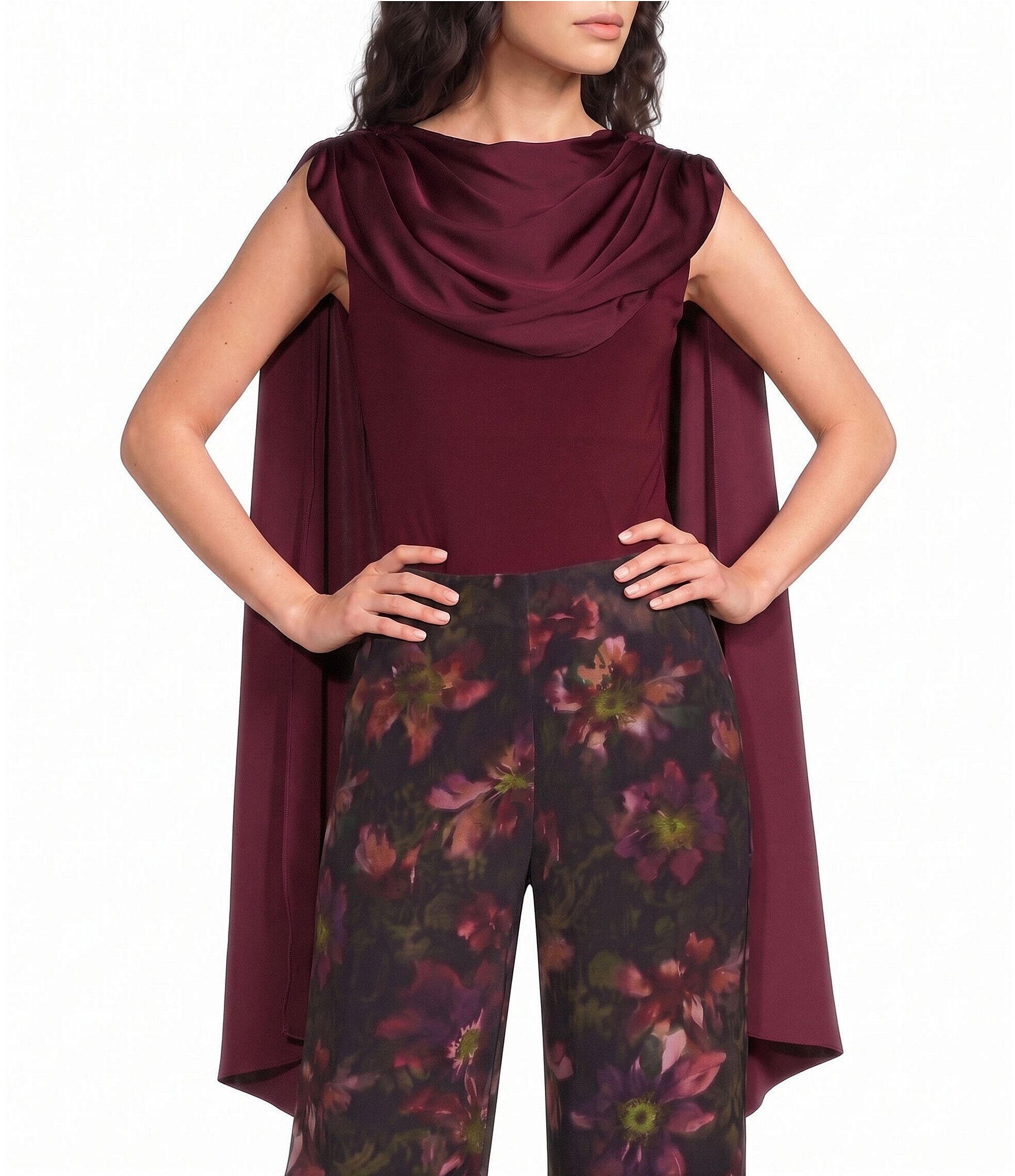 Muse by Marchesa June Cowl Neck Draped Bodysuit