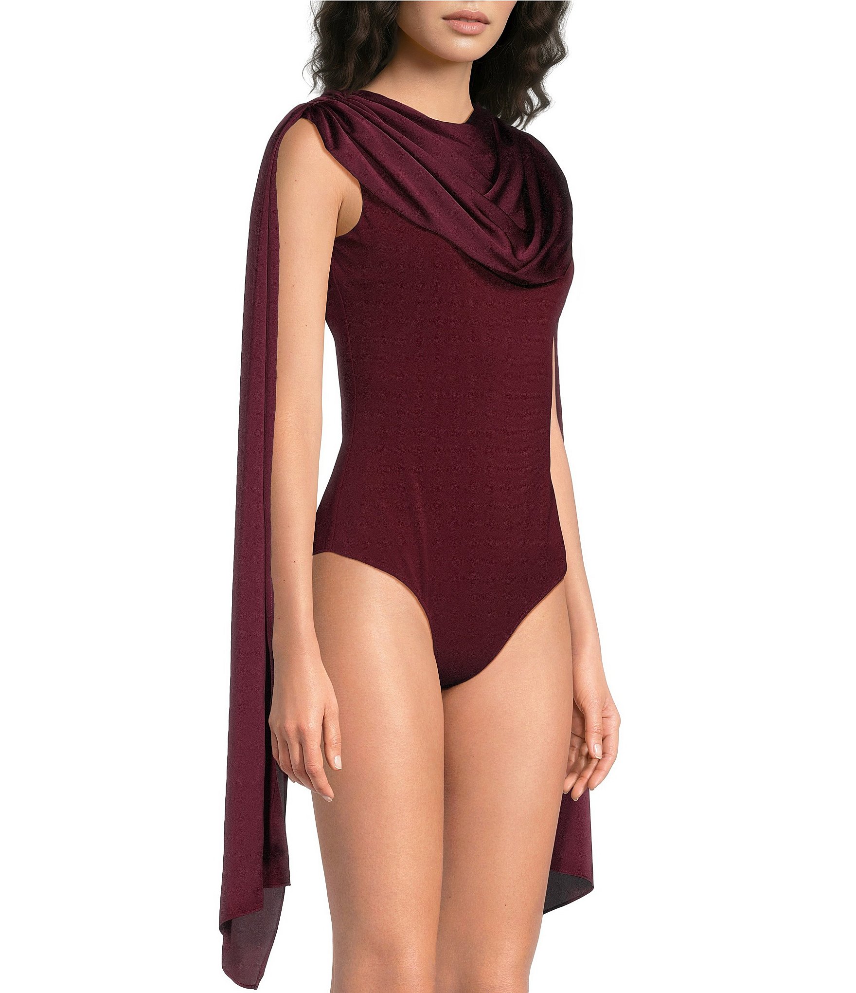 Muse by Marchesa June Cowl Neck Draped Bodysuit
