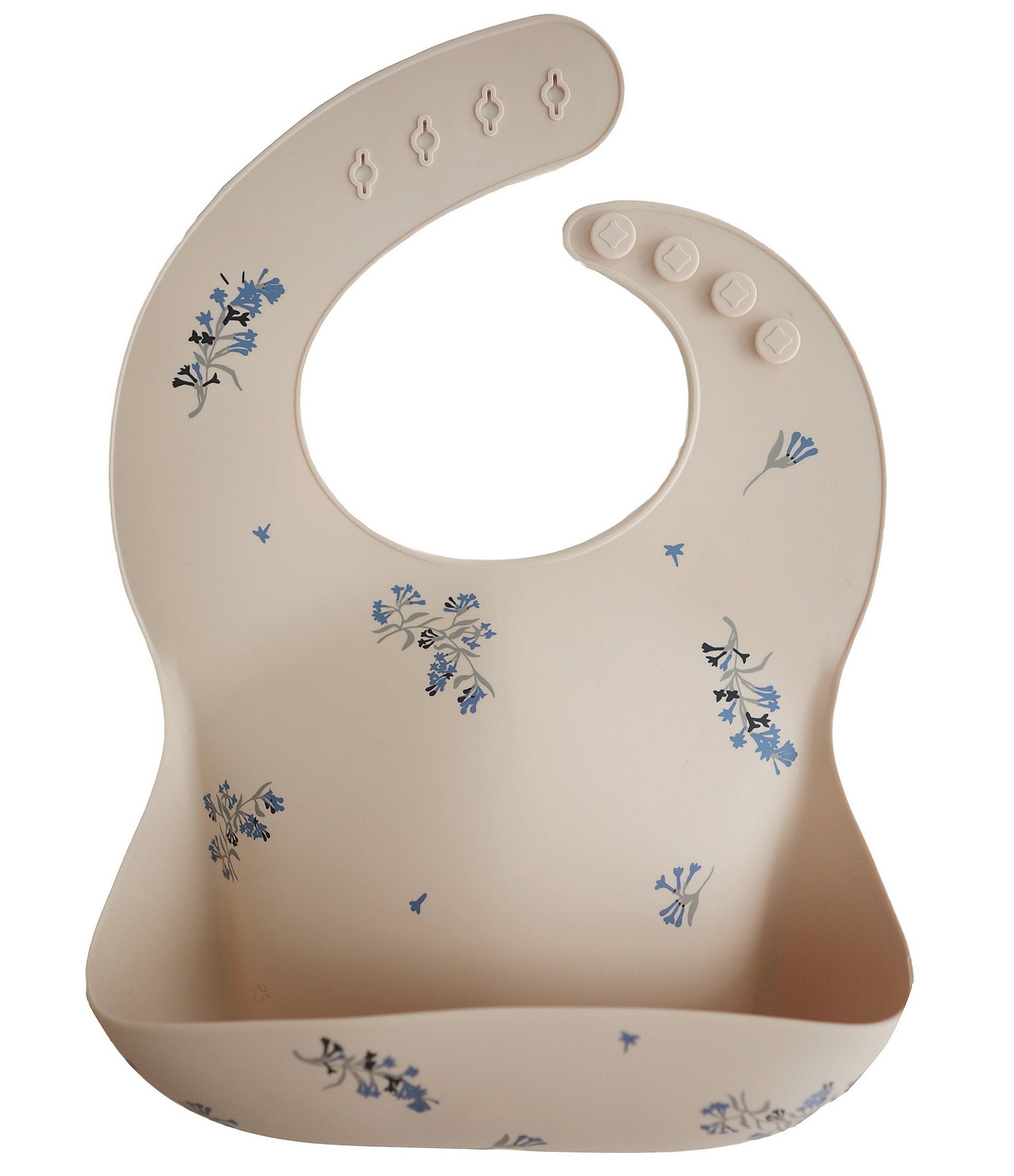 Mushie Silicone Lilac Flower Print Baby Bib