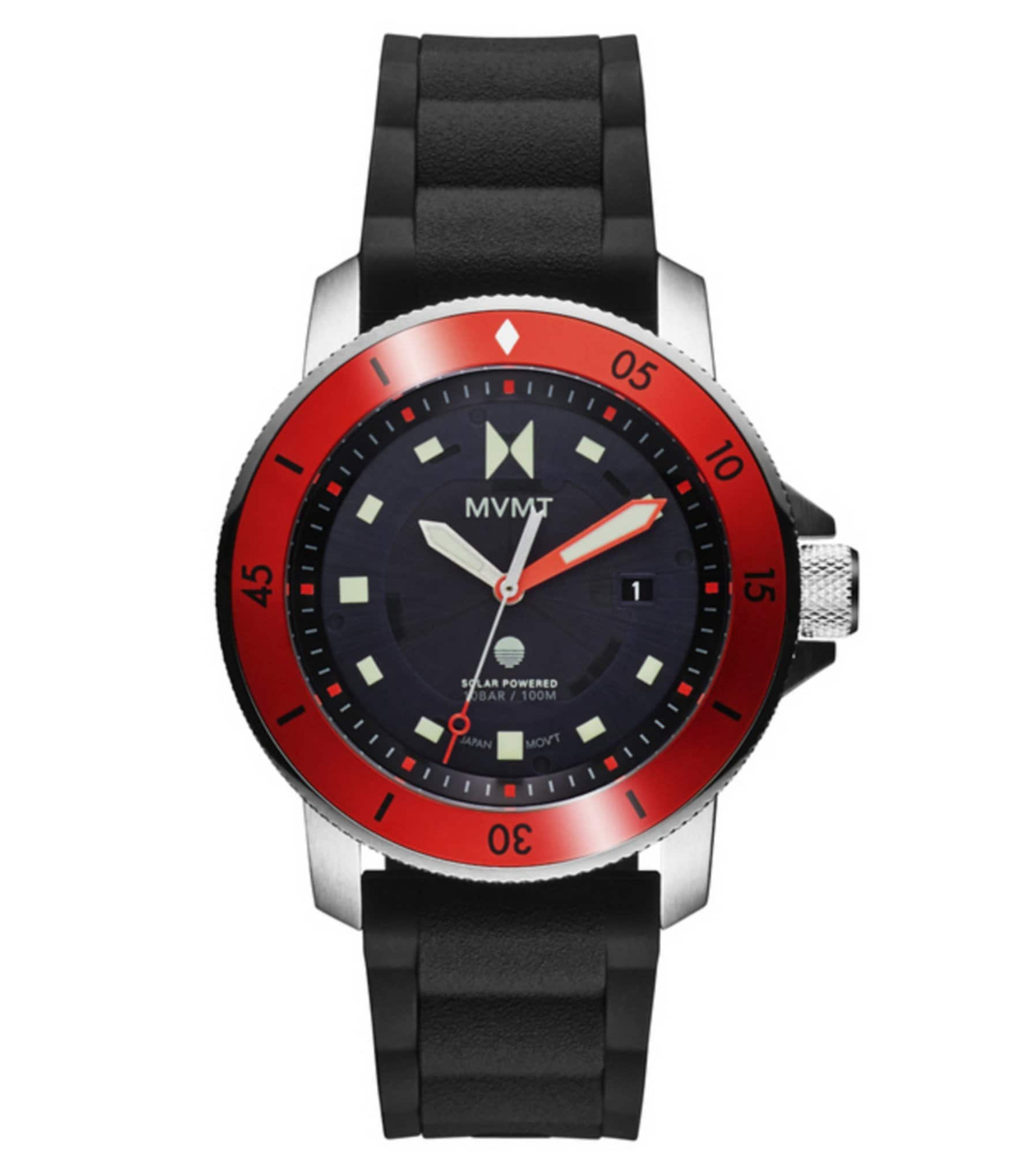 JETSET 49MM Chamonix Black and Red Dial Date Nylon Strap cheapest Men's Watch